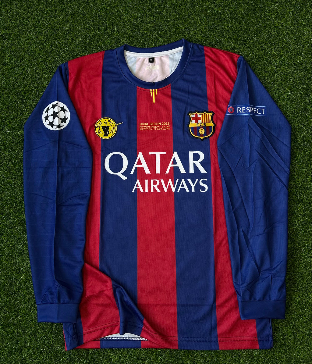 BARCELONA 2014-15 HOME JERSEY, FULL SLEEVE EMBROIDERY