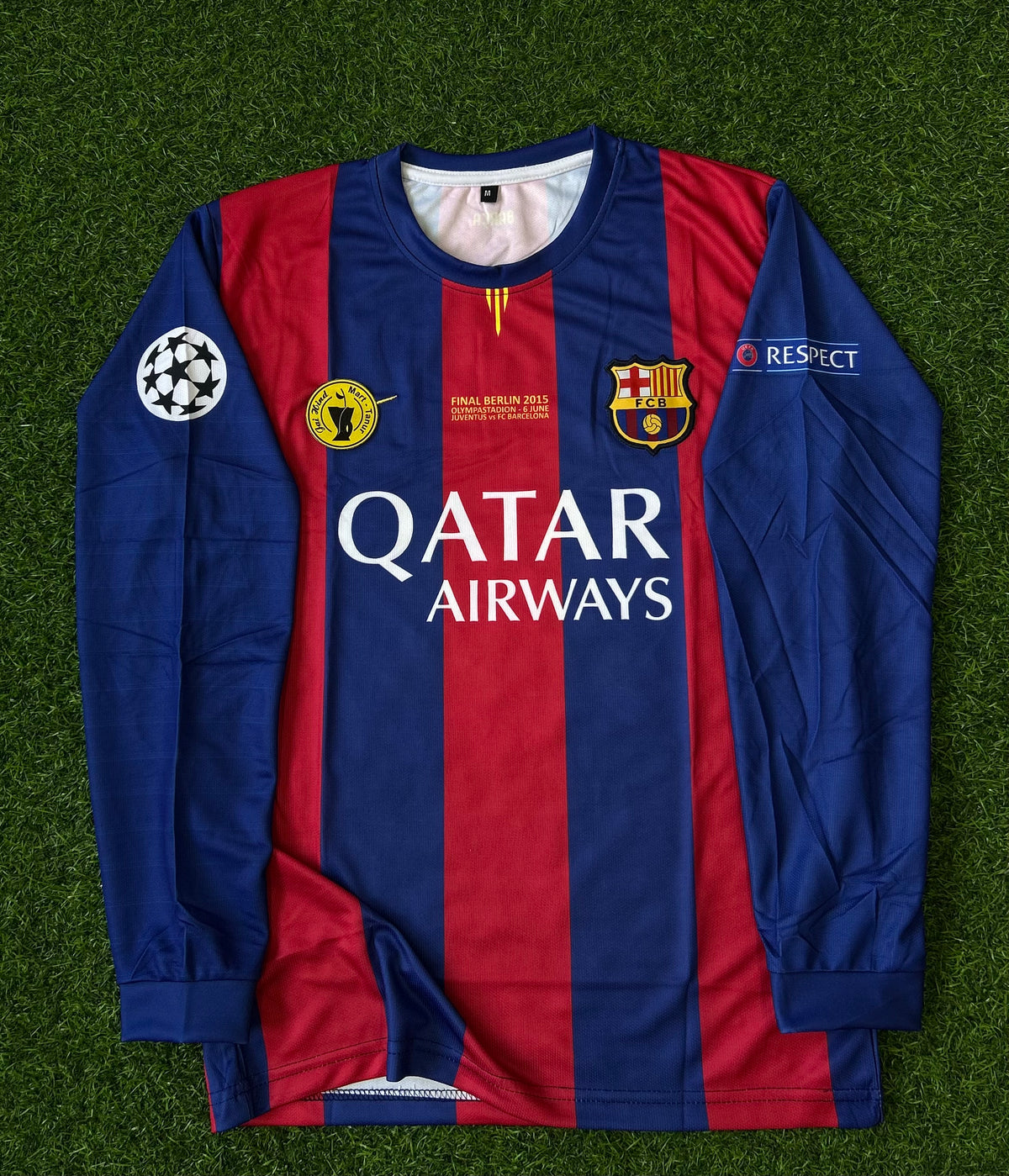 BARCELONA 2014-15 HOME JERSEY, FULL SLEEVE EMBROIDERY