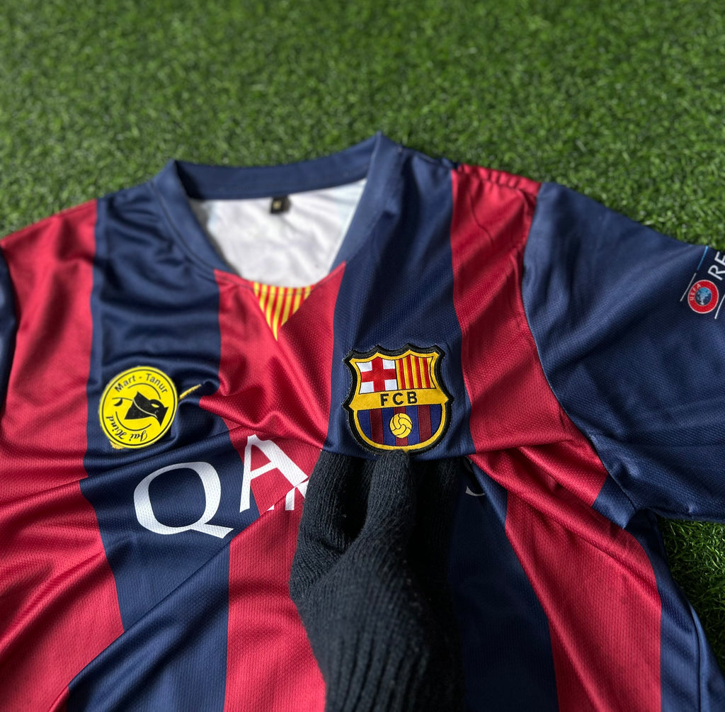 BARCELONA 2014-15 HOME JERSEY, HALF SLEEVE  EMBROIDERY