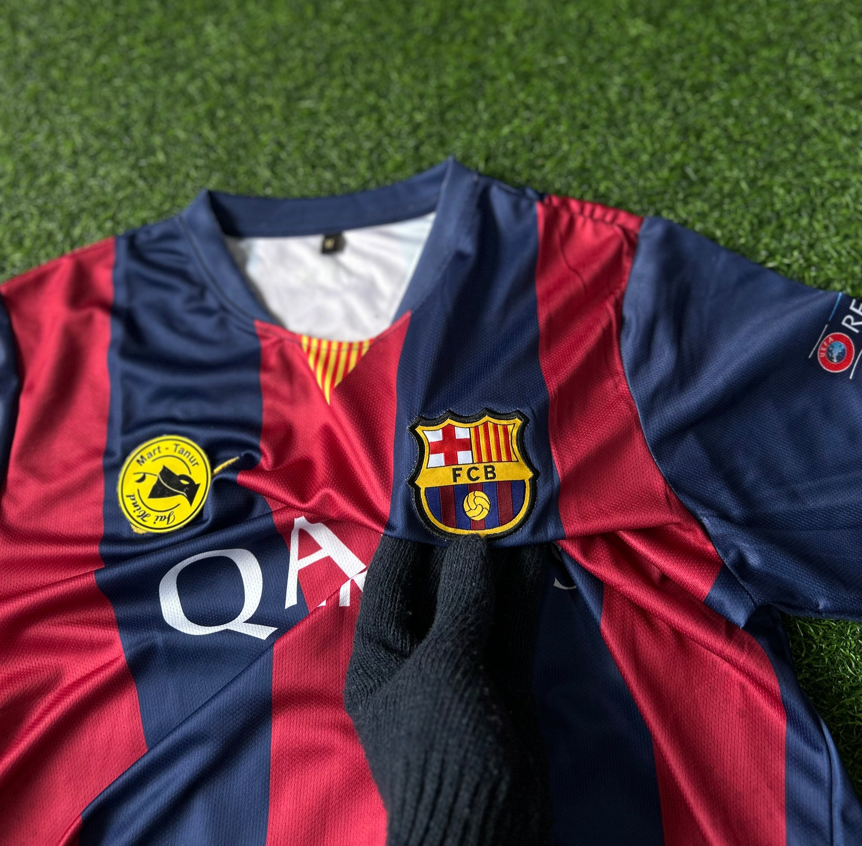 BARCELONA 2014-15 HOME JERSEY, HALF SLEEVE  EMBROIDERY