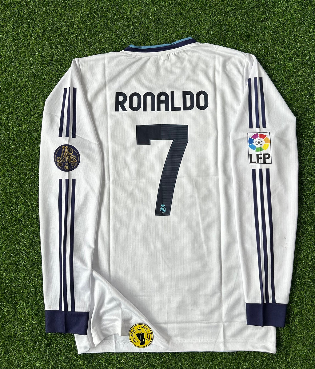 REAL MADRID 2012-13 HOME KIT, FULL SLEEVE EMBROIDERY