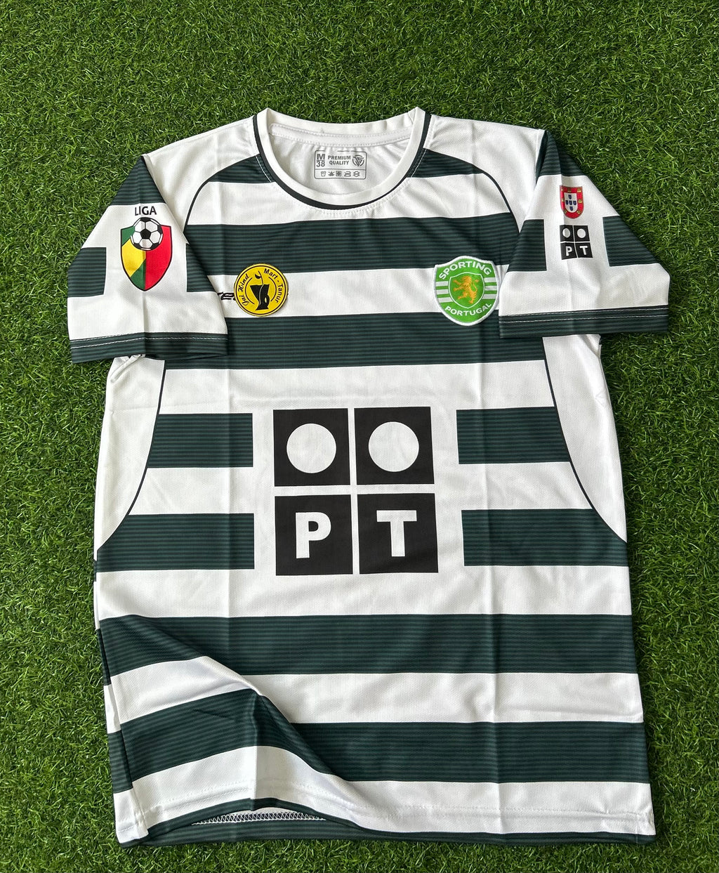 SPORTING CP 2001-03 HONE JERSEY, HALF SLEEVE EMBROIDERY