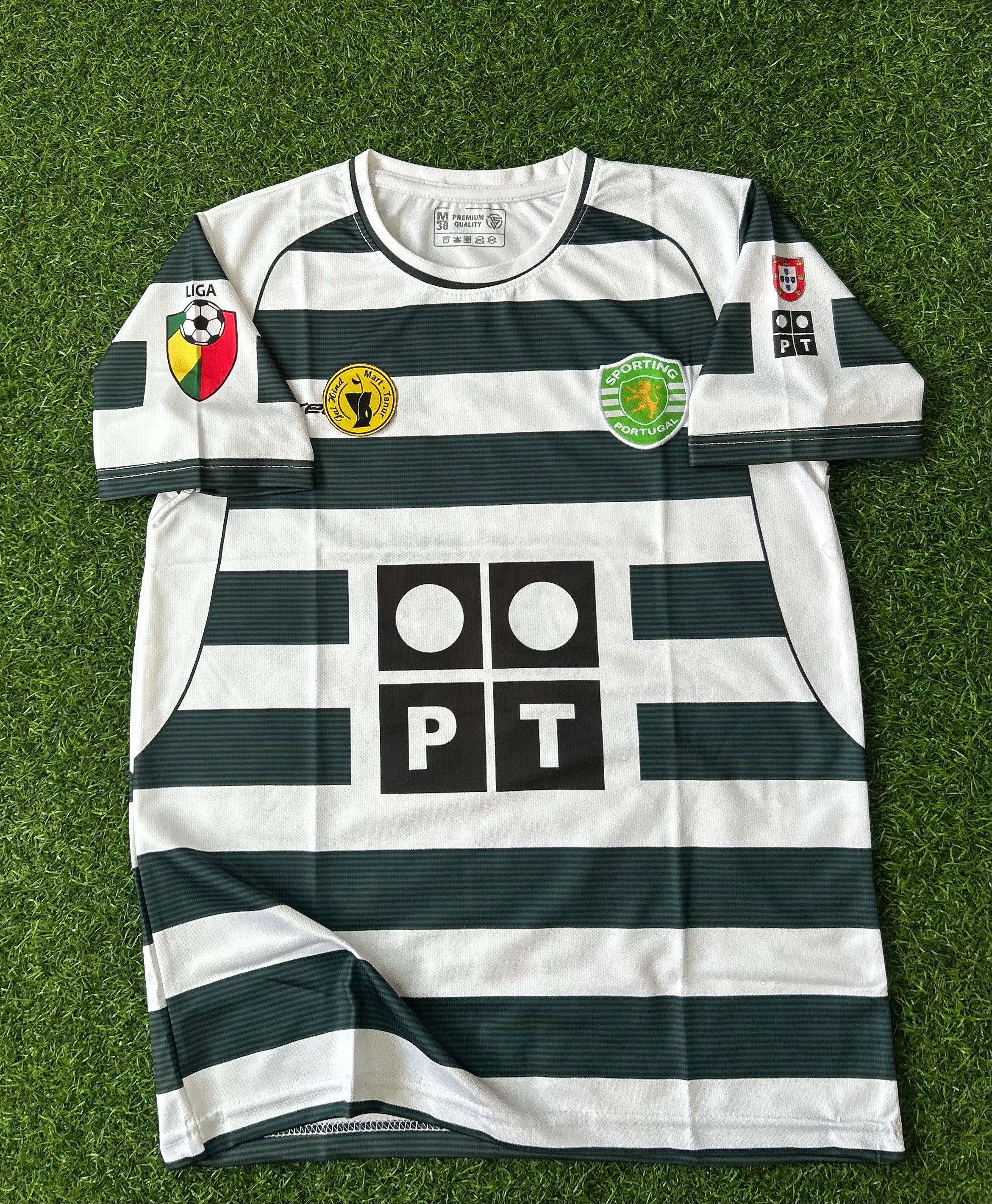 SPORTING CP 2001-03 HONE JERSEY, HALF SLEEVE EMBROIDERY