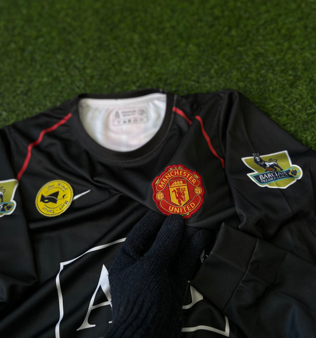 MAN UNITED 2007-08 AWAY JERSEY, FULL SLEEVE EMBROIDERY