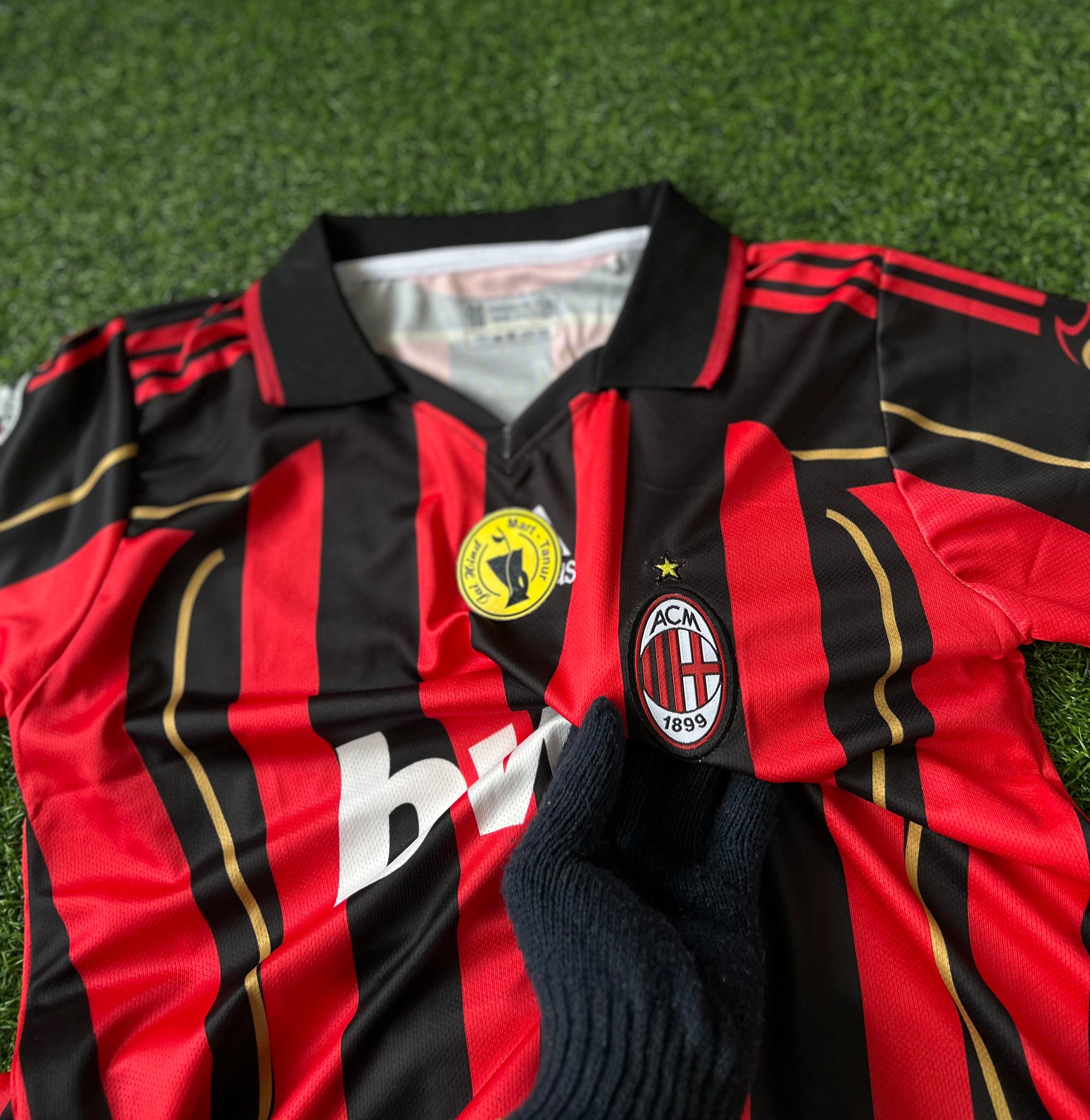 AC MILAN 2006-07 HOME JERSEY, HALF SLEEVE POLO  EMBROIDERY