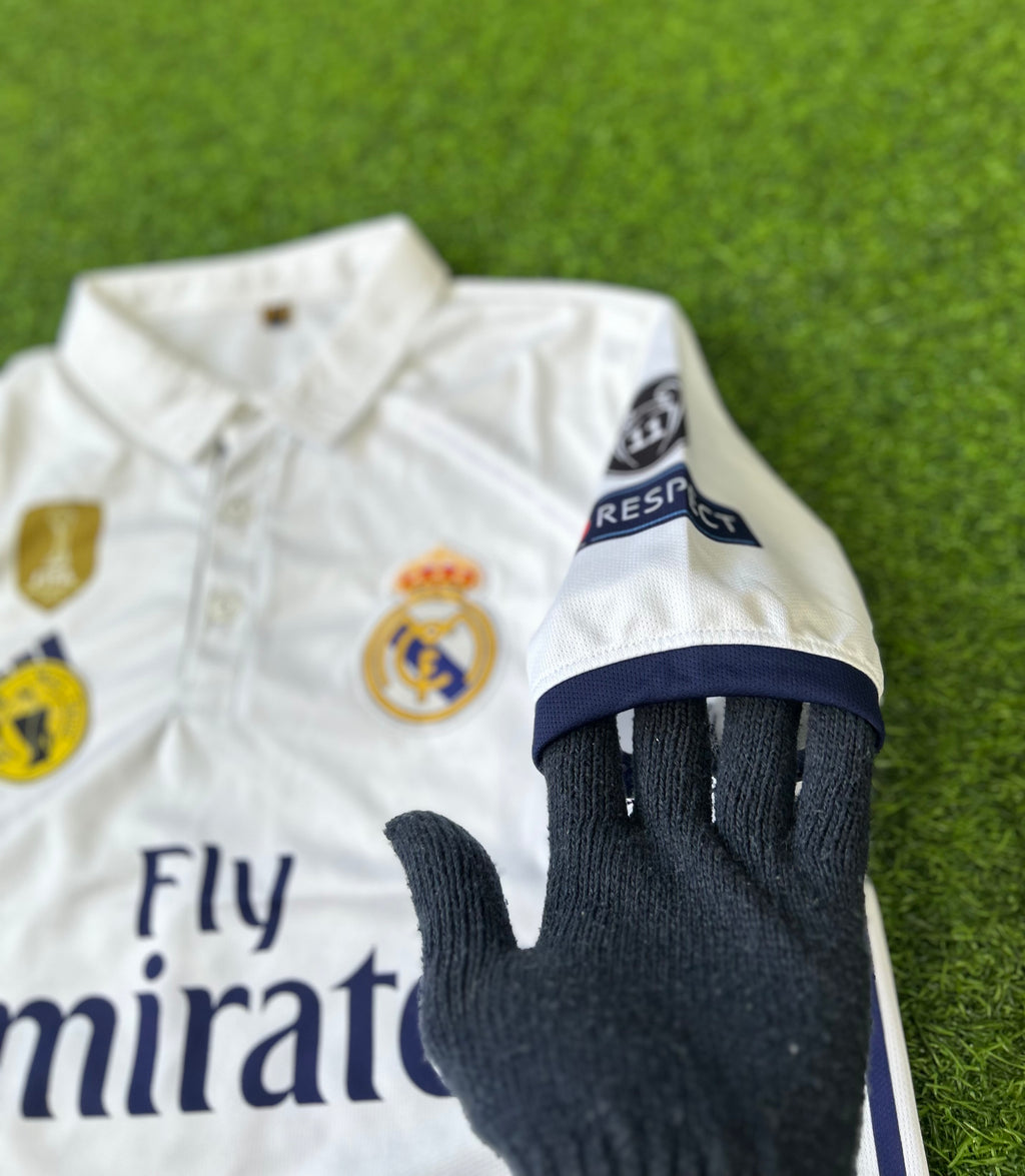 REAL MADRID 2016-17 HOME JERSEY, HALF SLEEVE POLO EMBROIDERY