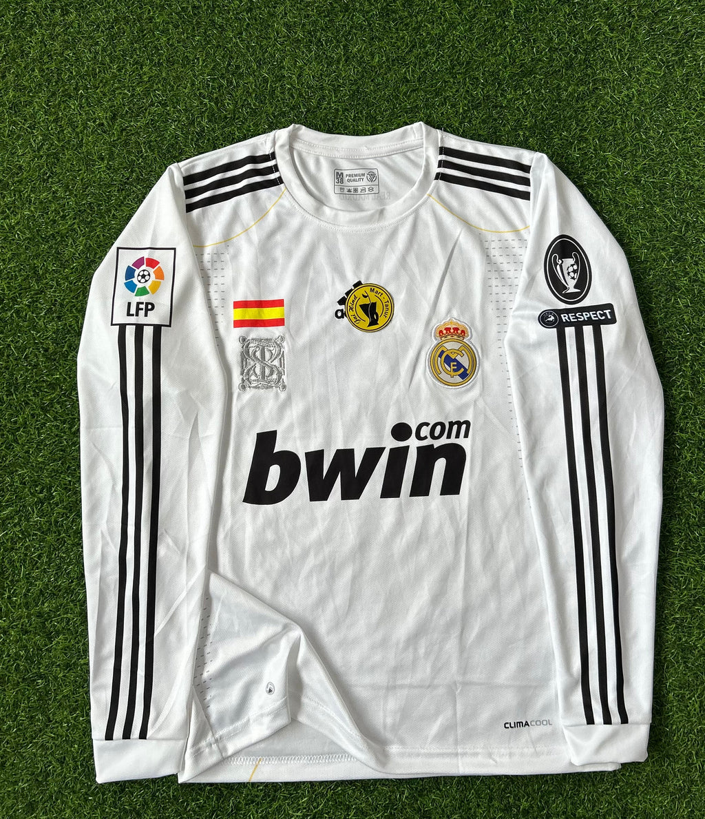 REAL MADRID 2009-10 HOME KIT, FULL SLEEVE EMBROIDERY
