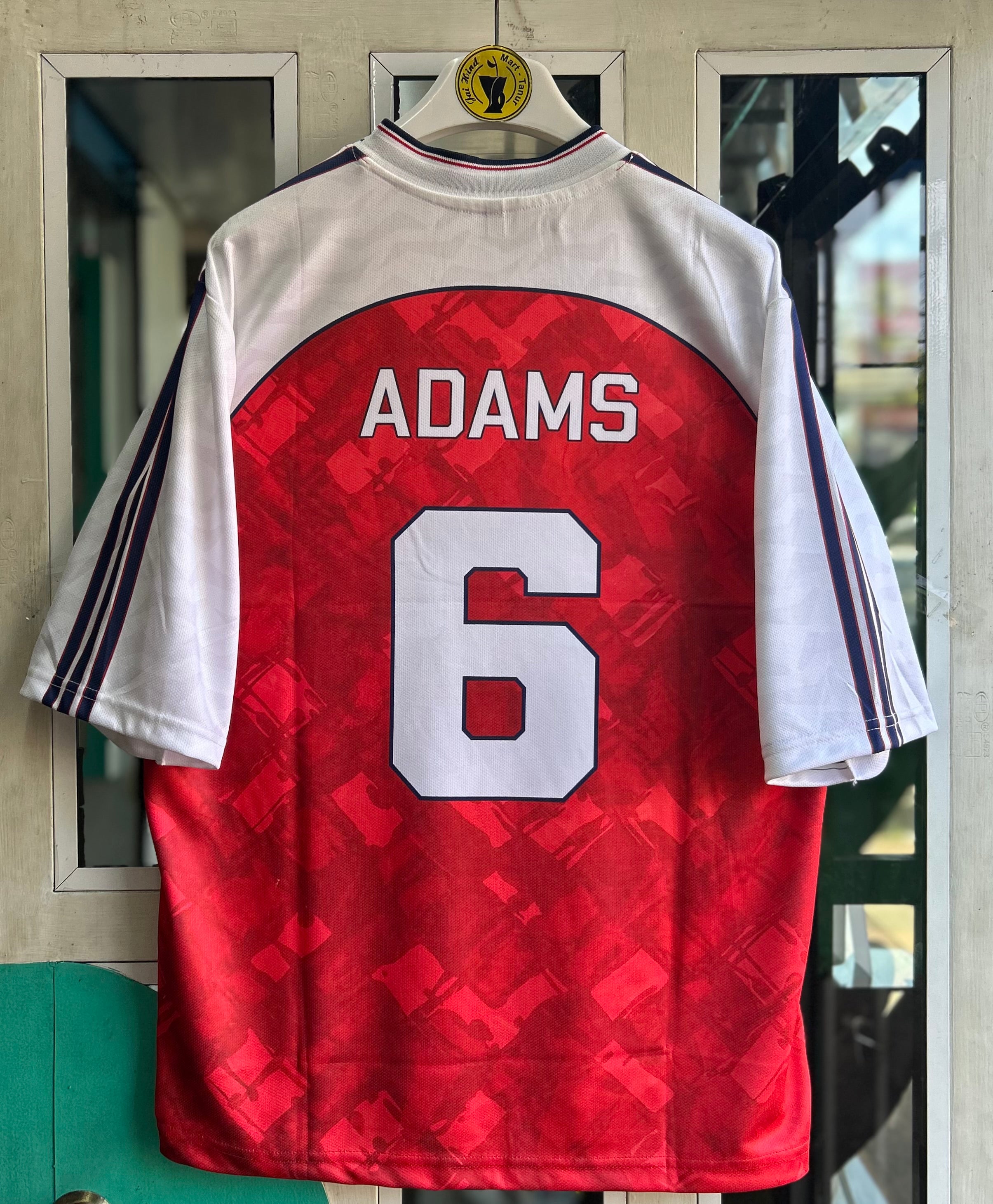 ARSENAL 1990-92 HOME JERSEY, FIVE SLEEVE  EMBROIDERY OG NECK