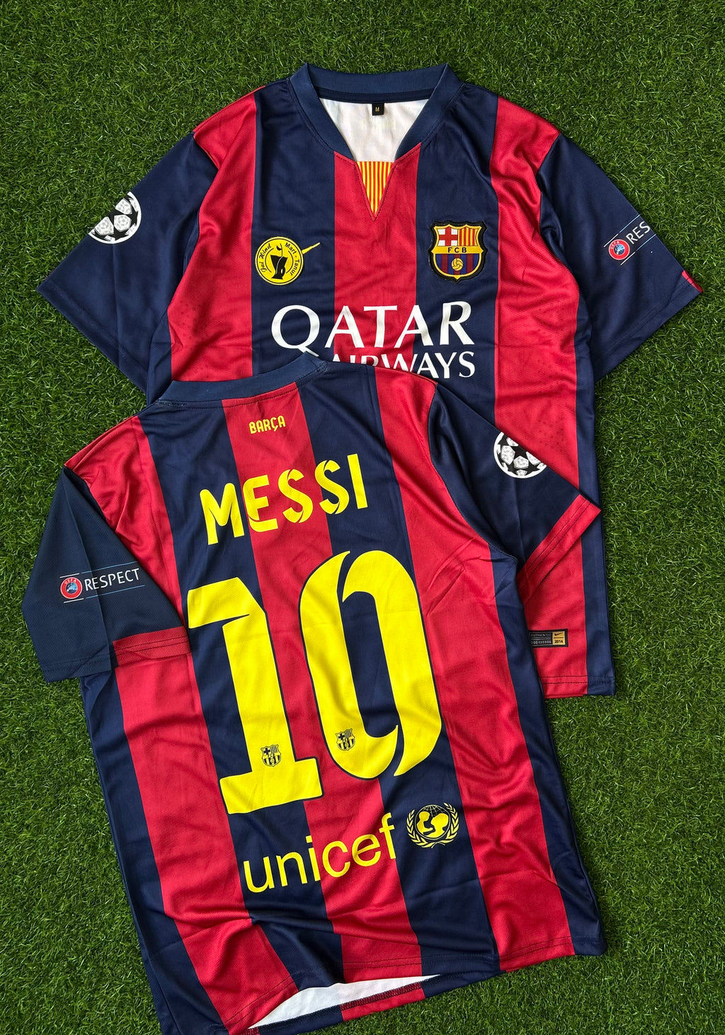 BARCELONA 2014 - 15 HOME JERSEY, HALF SLEEVE EMBROIDERY
