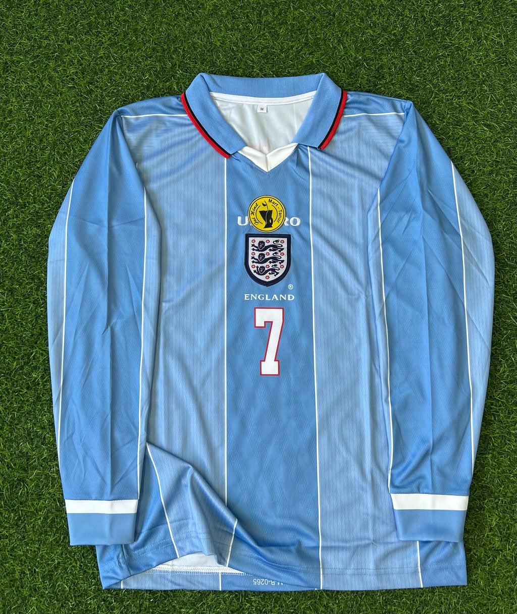 ENGLAND 1996 AWAY JERSEY, FULL SLEEVE POLO EMBROIDERY