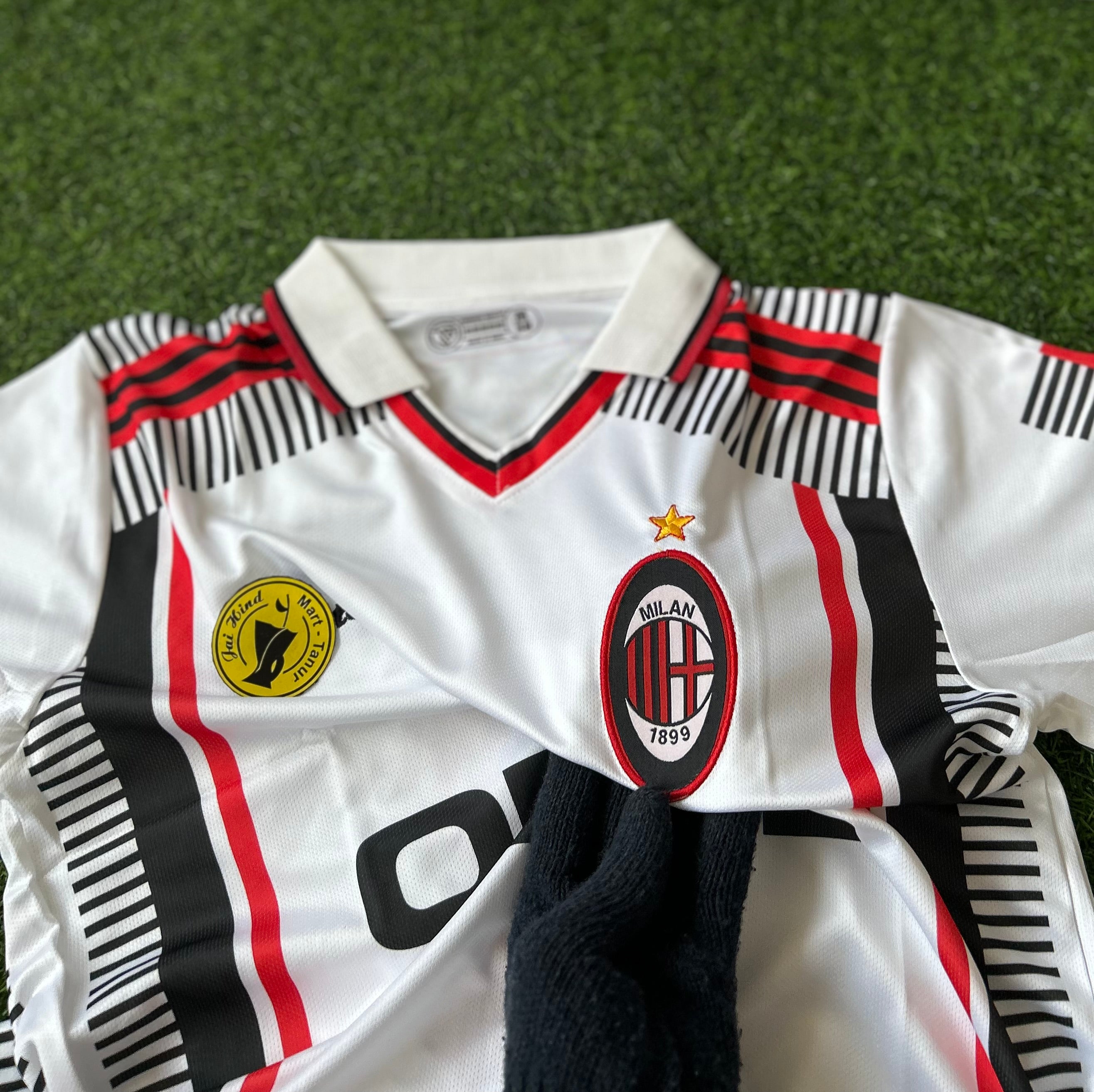 AC MILAN 1997-98 AWAY KIT, HALF SLEEVE POLO EMBROIDERY
