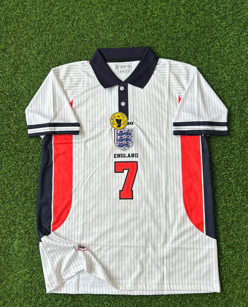 ENGLAND 1998 HOME KIT, HALF SLEEVE POLO EMBROIDERY
