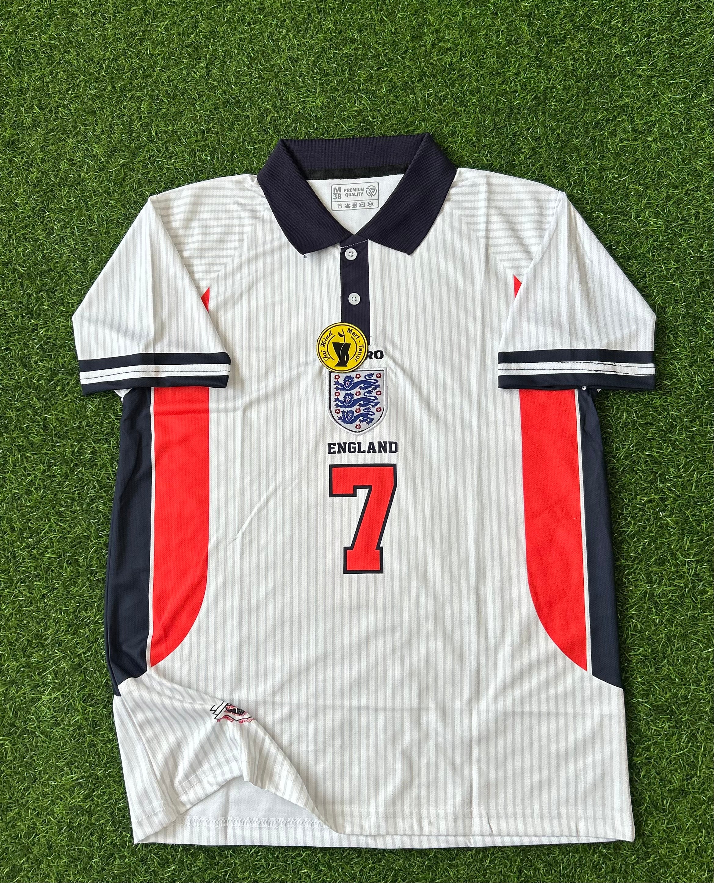 ENGLAND 1998 HOME KIT, HALF SLEEVE POLO EMBROIDERY