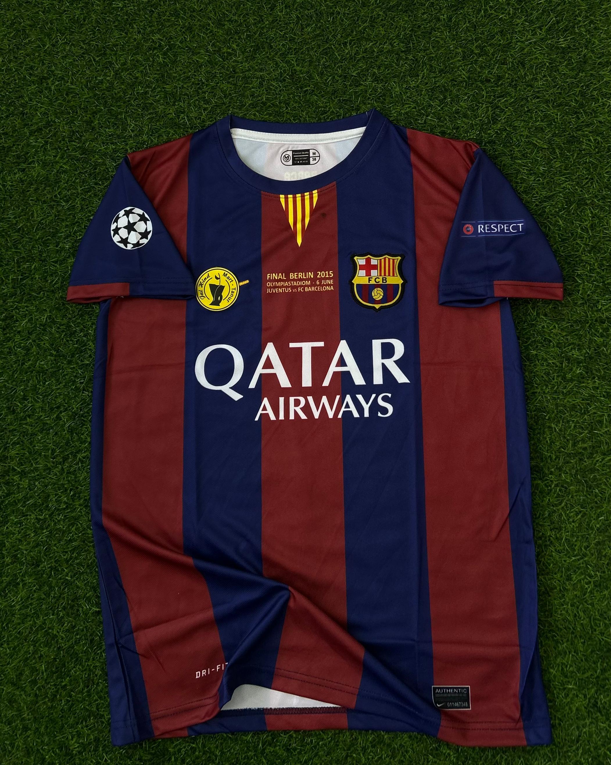 BARCELONA 2014-15 SEASON HOME KIT. HALFSLEEVE EMBROIDERY