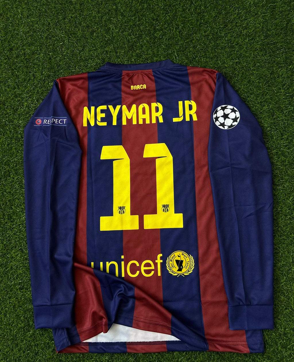 BARCELONA 2014-15 SEASON HOME KIT. FULLSLEEVE EMBROIDERY