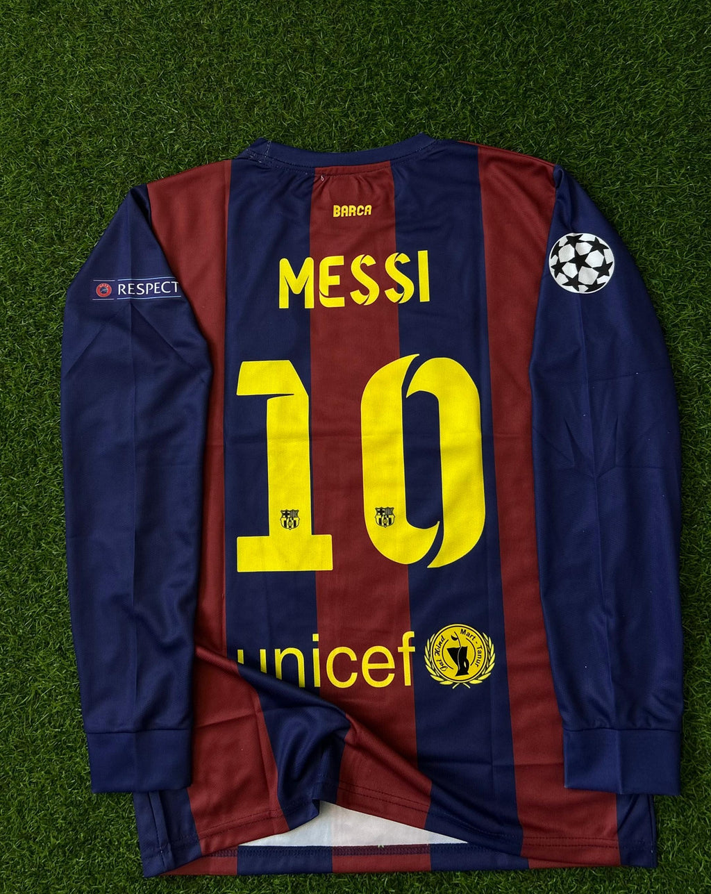 BARCELONA 2014-15 SEASON HOME KIT. FULLSLEEVE EMBROIDERY