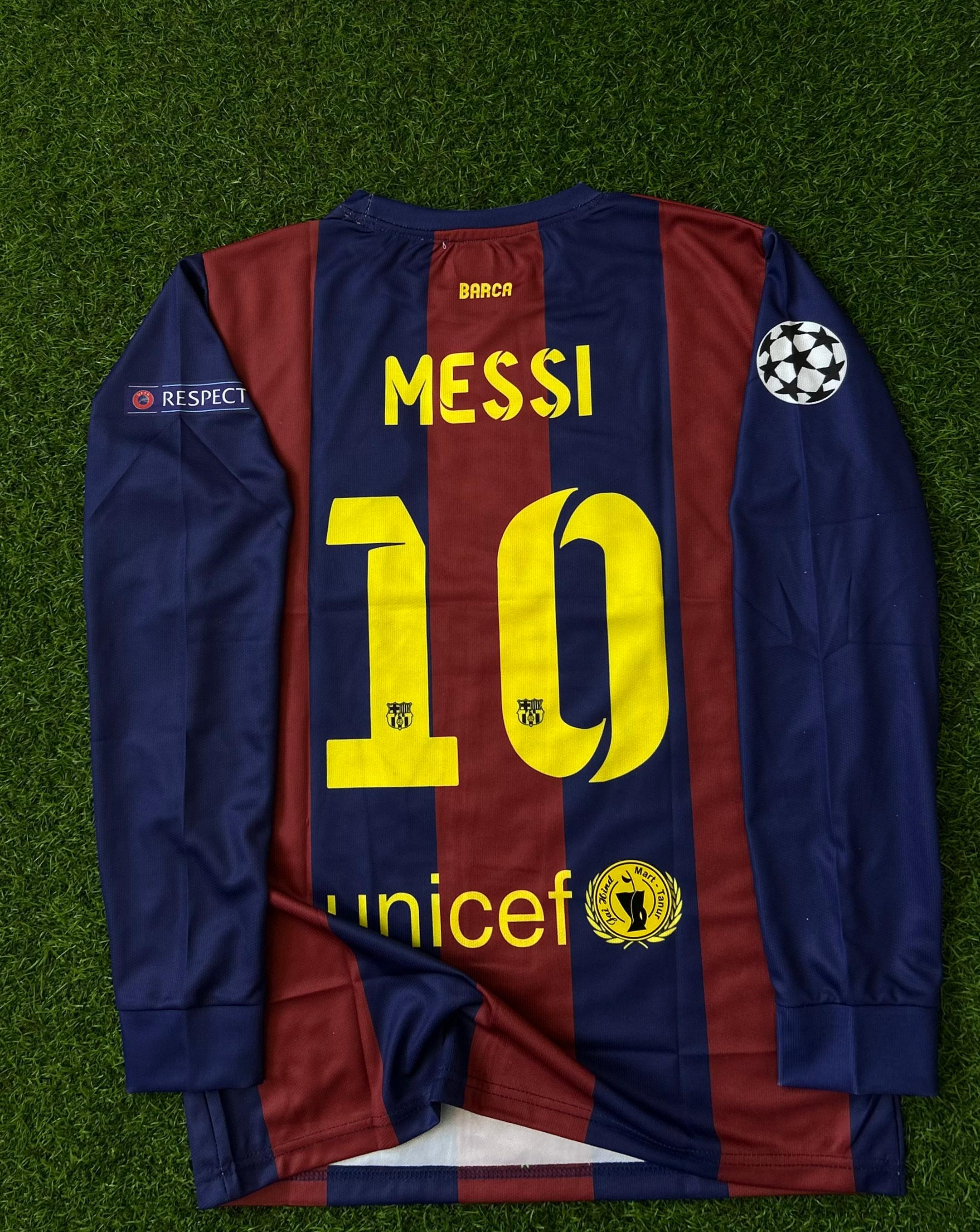 BARCELONA 2014-15 SEASON HOME KIT. FULLSLEEVE EMBROIDERY