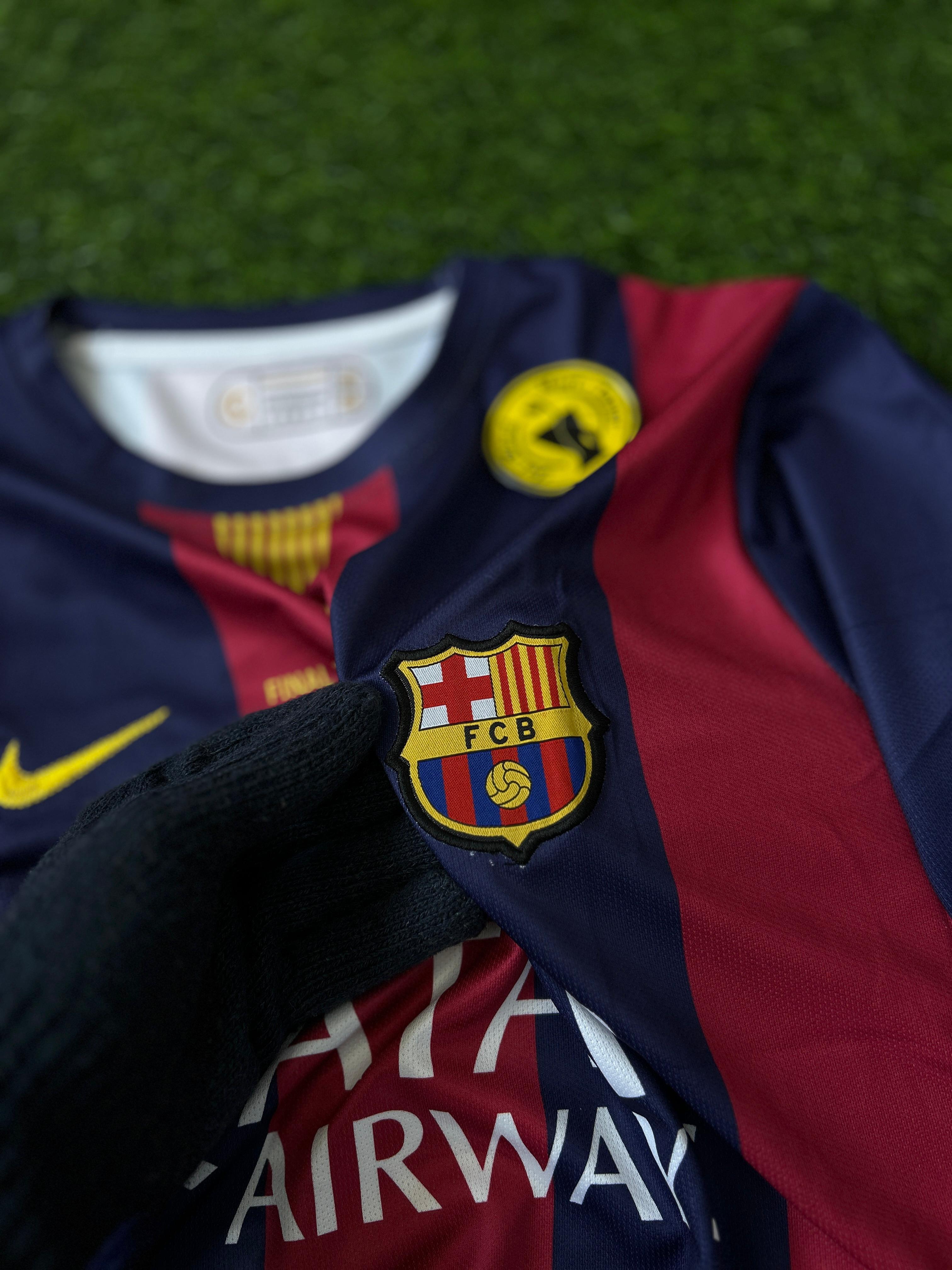 BARCELONA 2014-15 SEASON HOME KIT. FULLSLEEVE EMBROIDERY