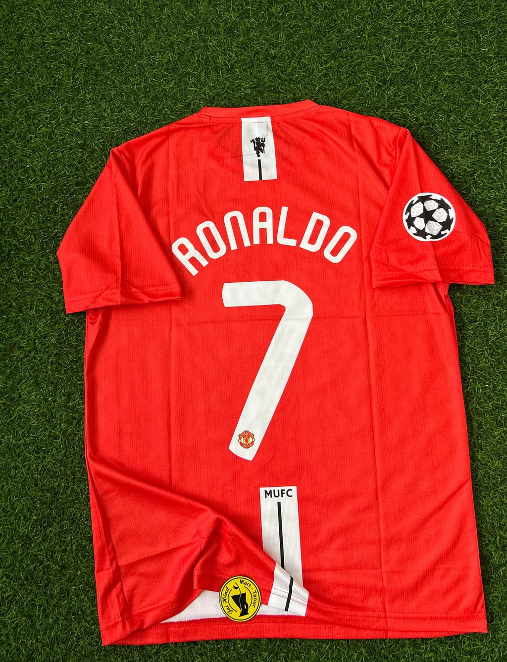 MAN UNITED 2007-08 SEASON HOME KIT.CHAMPIANS LEAGE.HALFSLEEVE EMBROIDERY