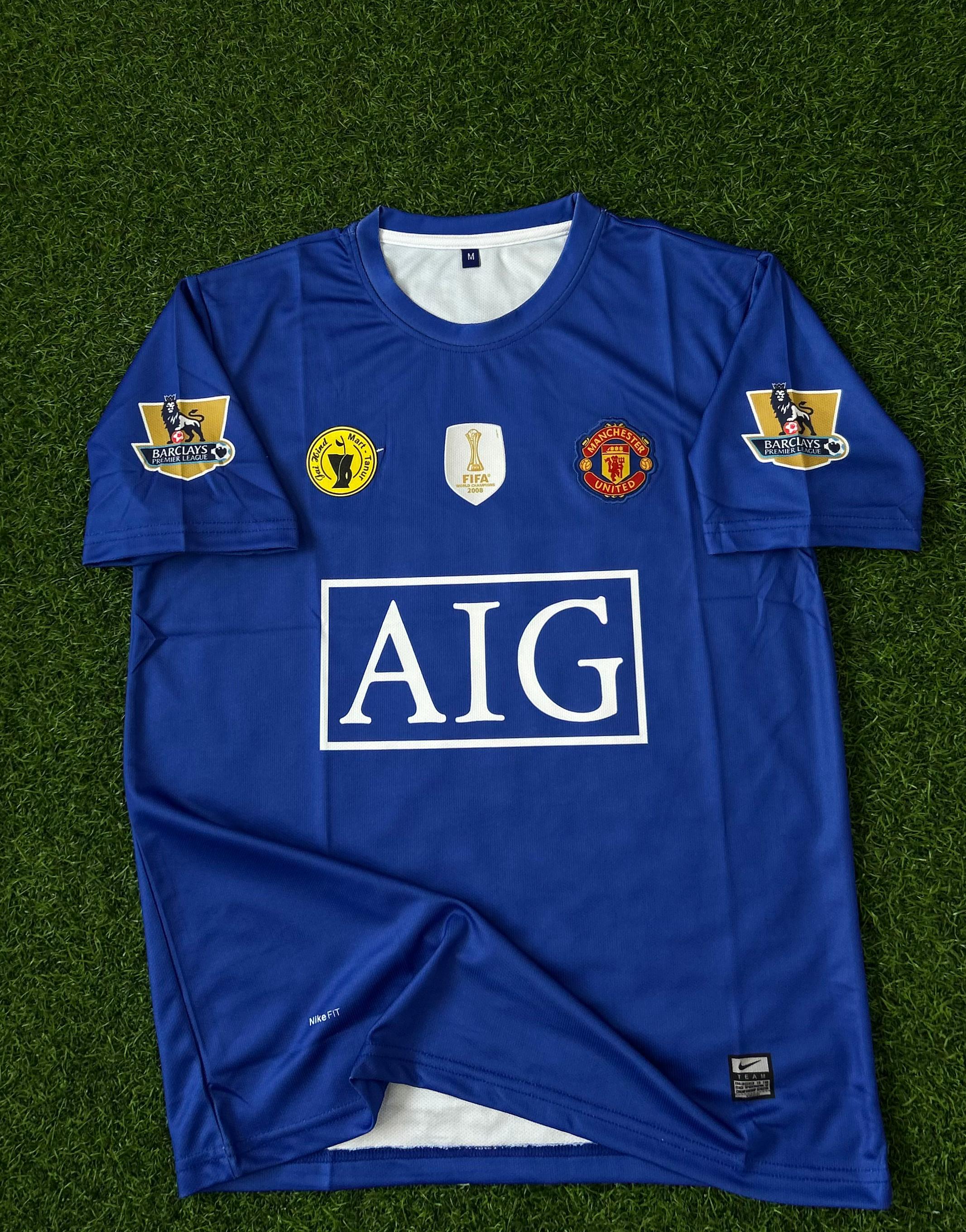 MAN UNITED 2007-08 SEASON AWAY KIT. HALFSLEEVE EMBROIDERY