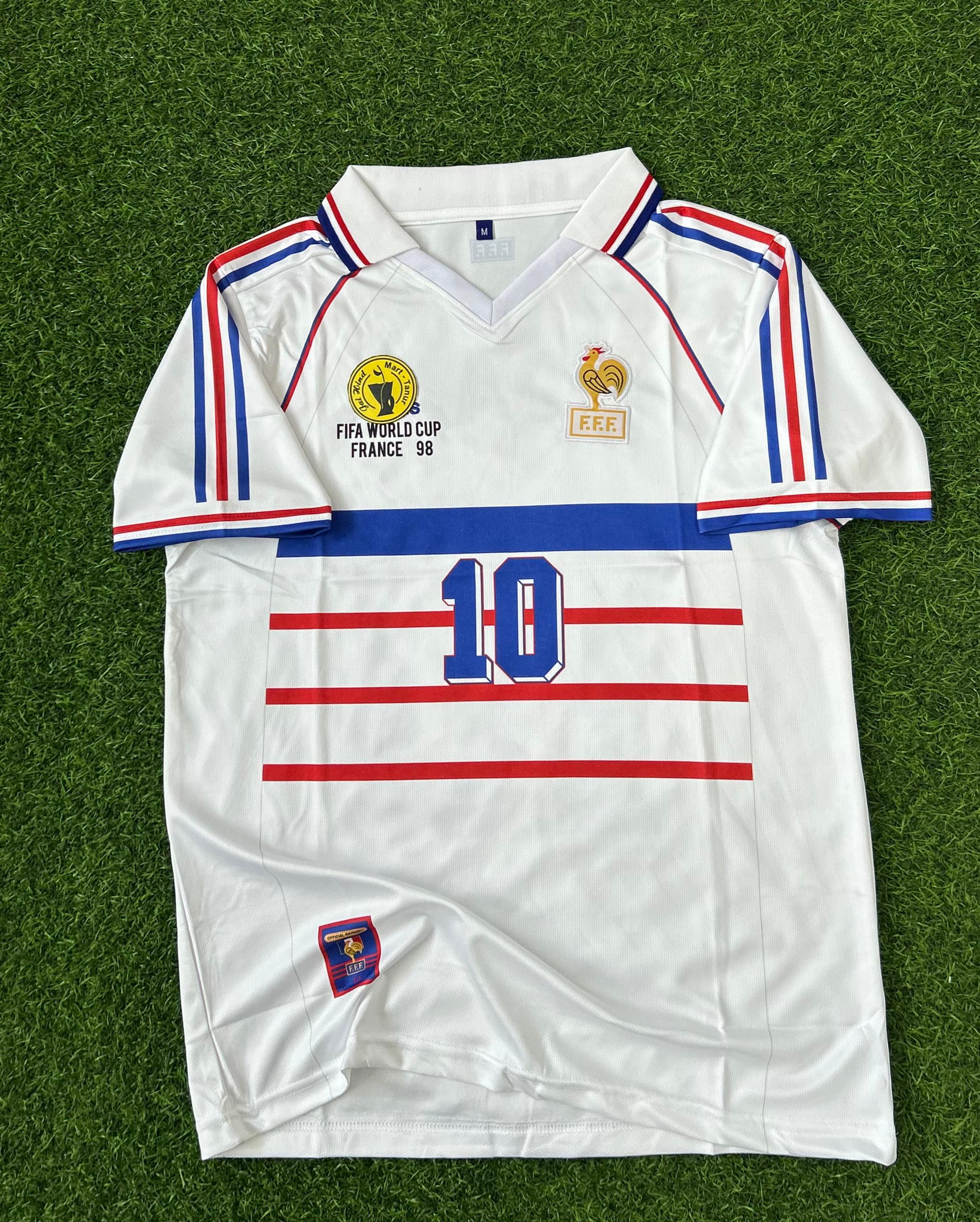 France 1998 World Cup Away Kit Zidane Retro Polo T-Shirt