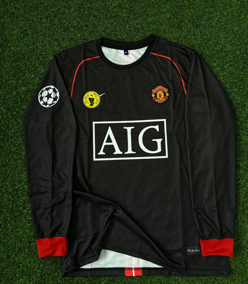 MAN UNITED 2007-08 SEASON AWAY KIT. FULLSLEEVE EMBROIDERY