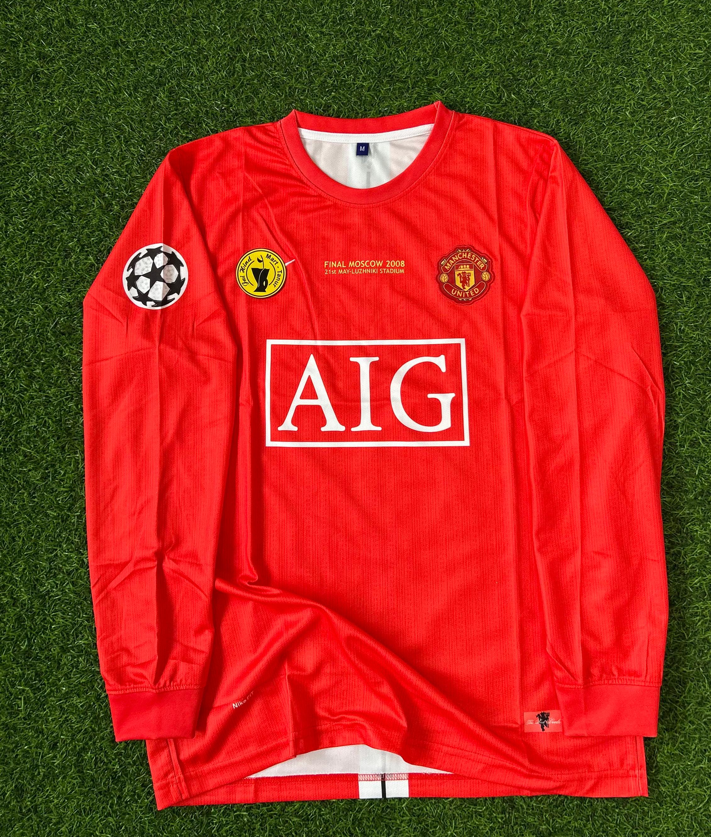 MAN UNITED 2007-08 CHAMPIONS LEAGUE HOME KIT.FULLSLEEVE EMBROIDERY
