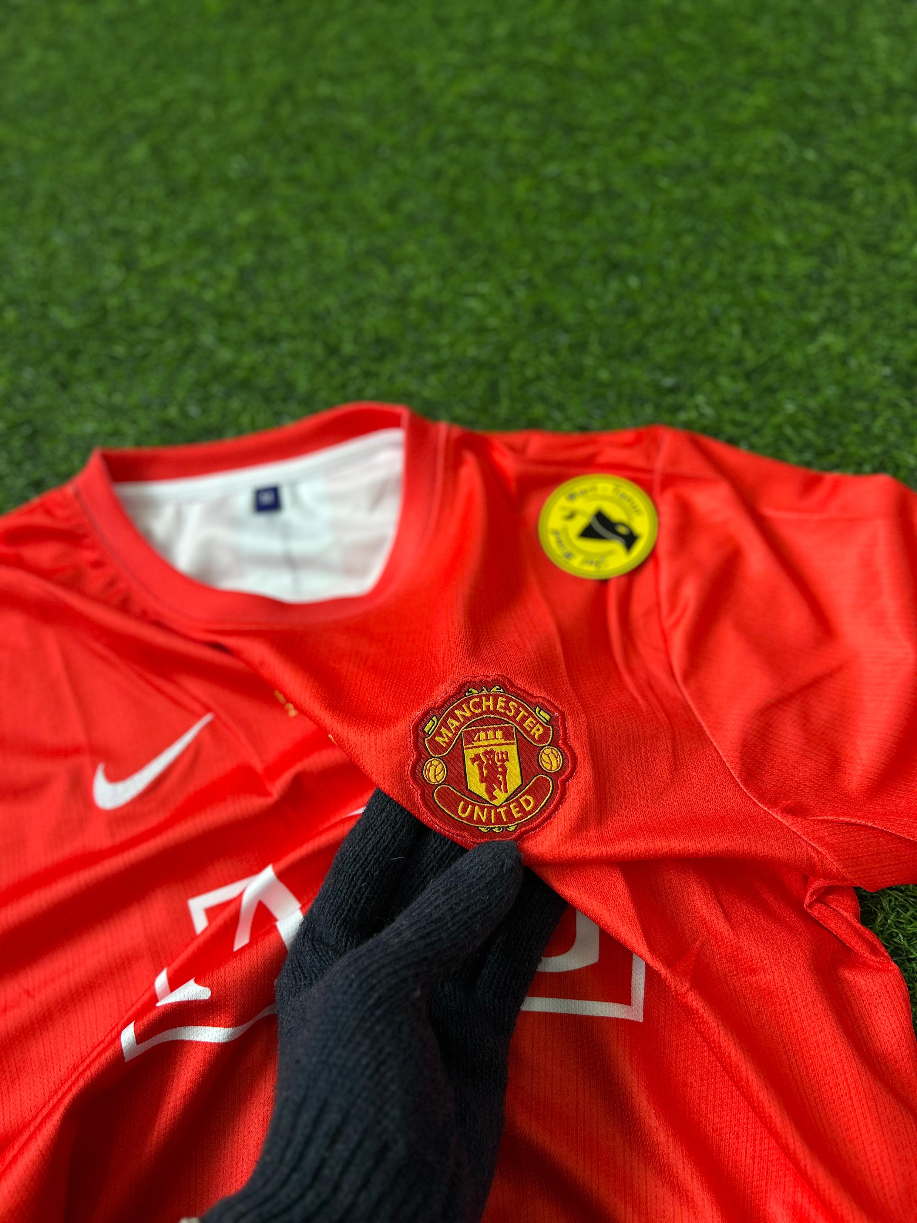 MAN UNITED 2007-08 CHAMPIONS LEAGUE HOME KIT.FULLSLEEVE EMBROIDERY