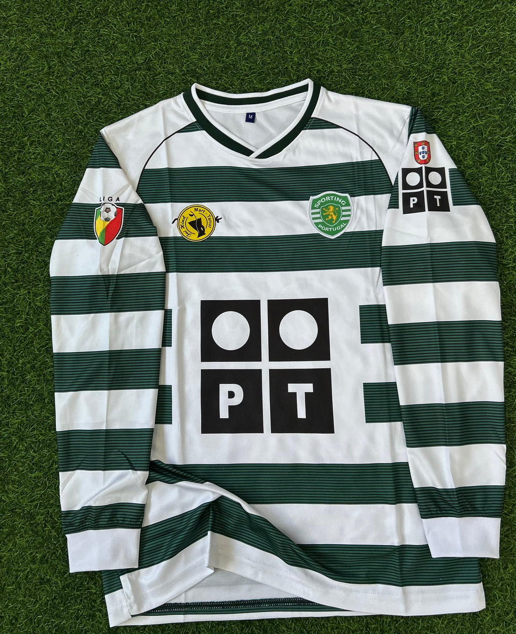 SPORTING 2001-03 SEASON HOME JERSEY . FULLSLEEVE EMBROIDERY