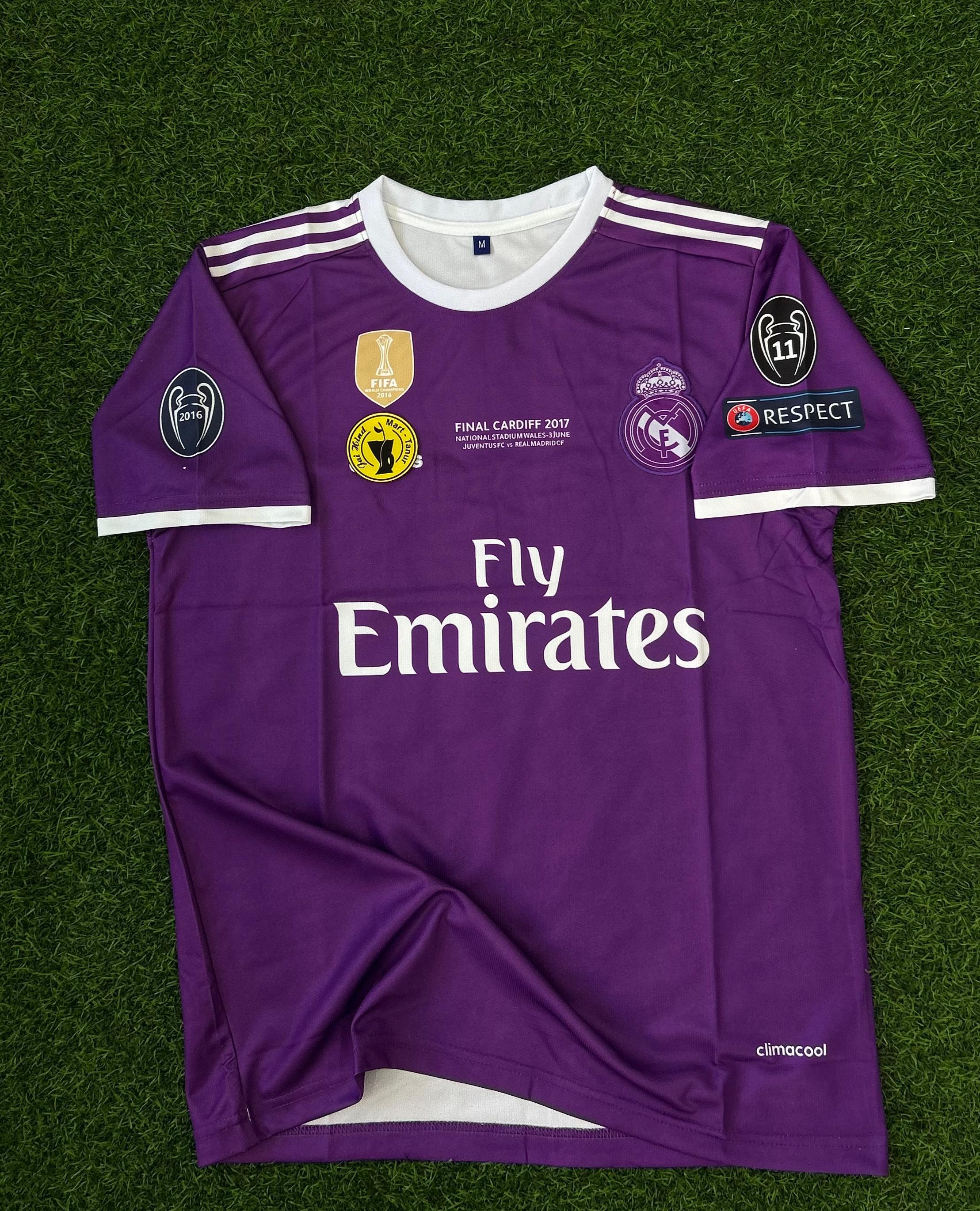 REAL MADRID 2016/17 AWAY UCL FINAL KIT  RONALDO HALFSLEEVE EMBROILEDERY PREMIUM