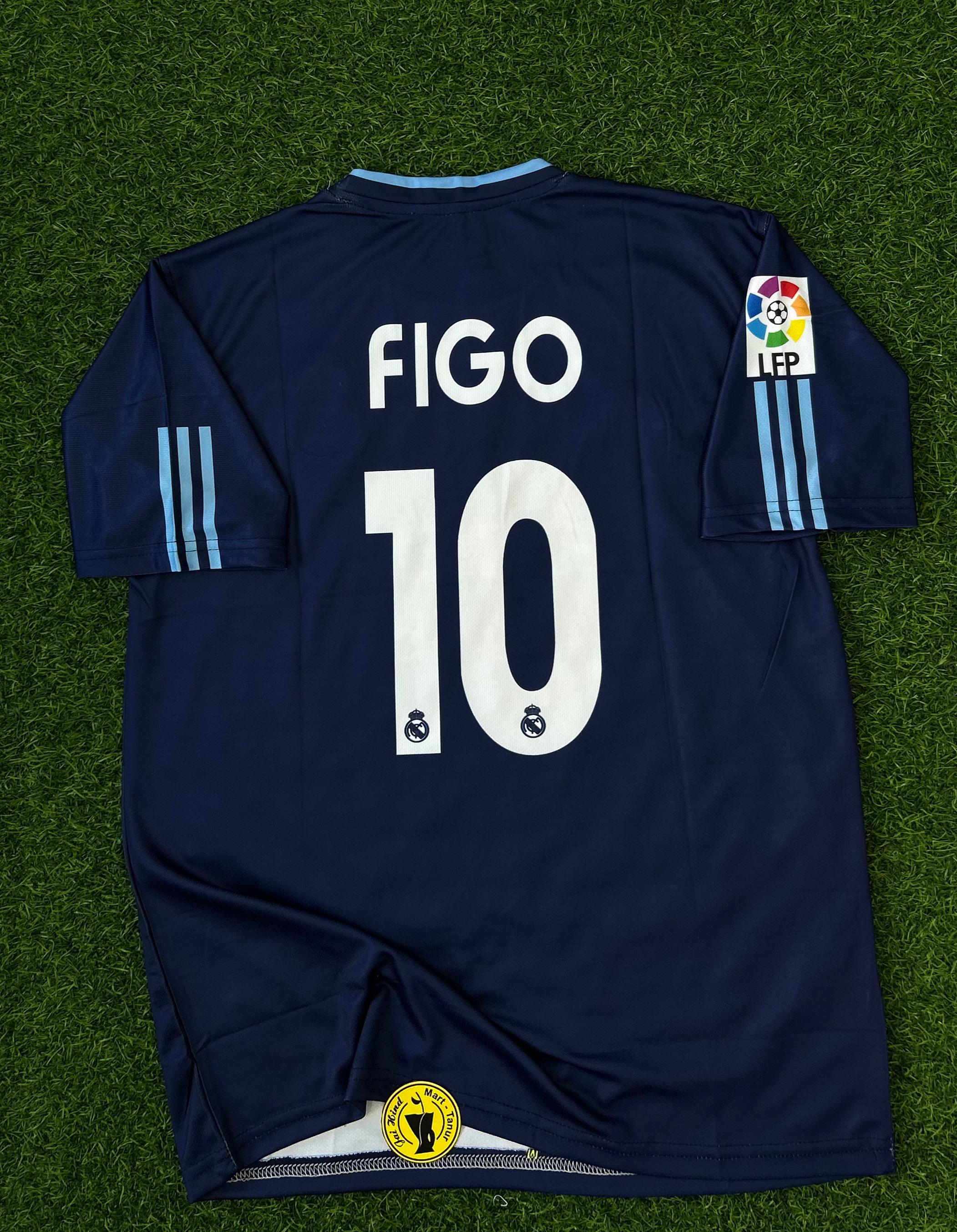 REAL MADRID 2003/04 AWAY KIT FIGO HALFSLEEVE EMBROILEDERY