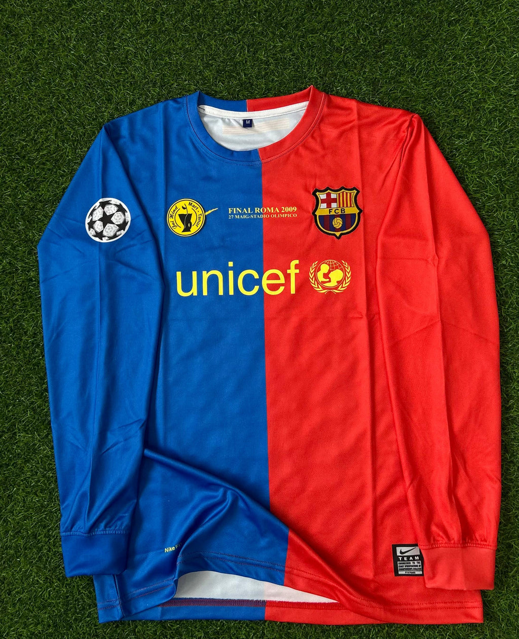 BARCELONA 2009 SEASON CHAMPIANS LEEGUE FINAL KIT. FULLSLEEVE EMBROIDERY