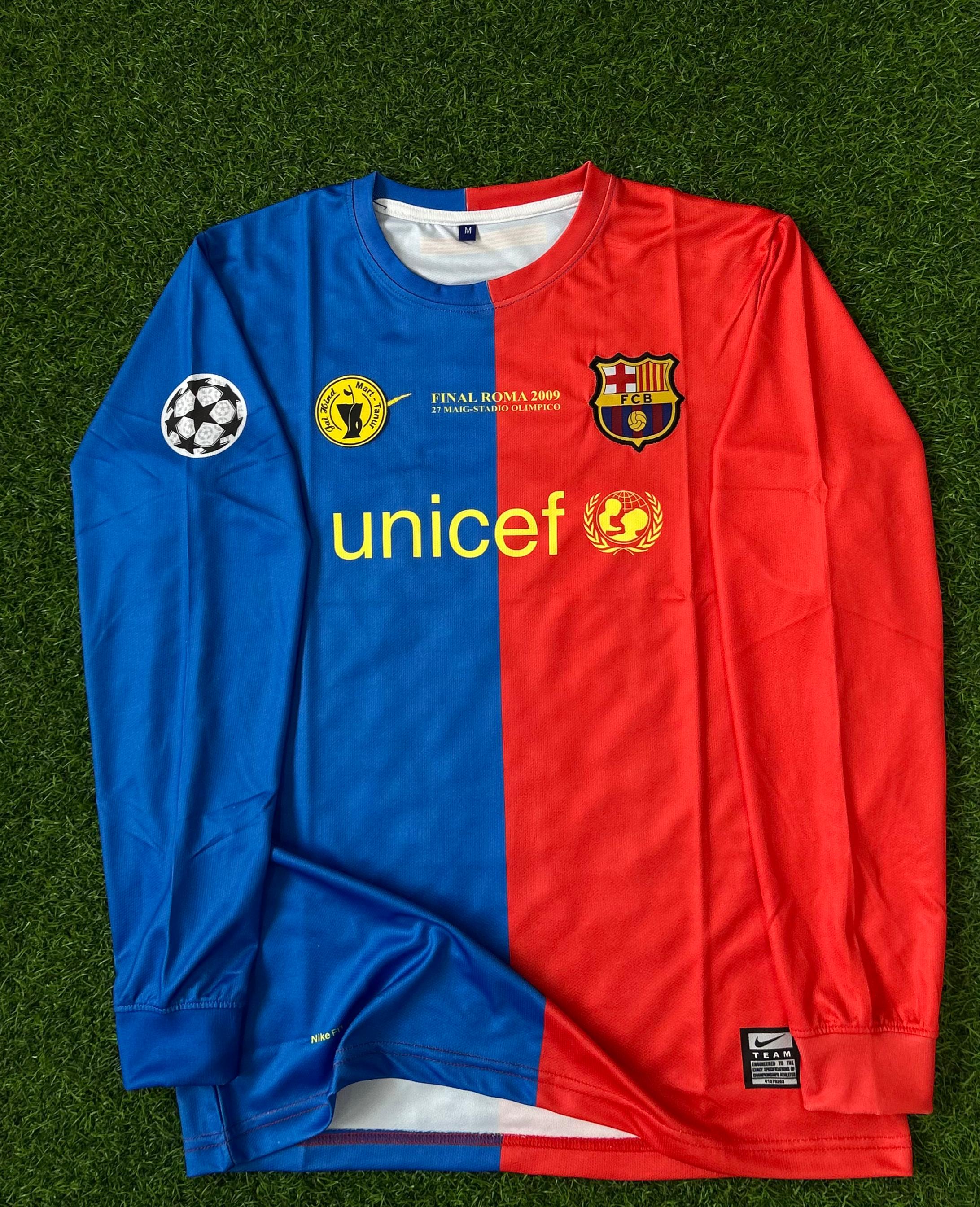 BARCELONA 2009 SEASON CHAMPIANS LEEGUE FINAL KIT. FULLSLEEVE EMBROIDERY