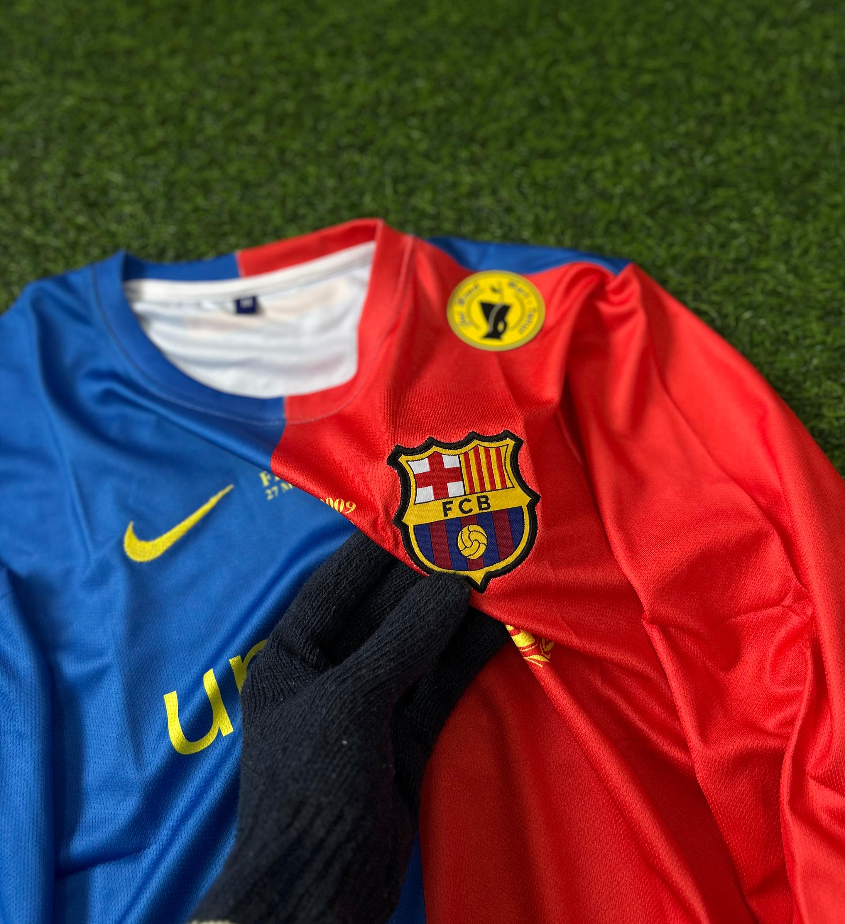 BARCELONA 2009 SEASON CHAMPIANS LEEGUE FINAL KIT. FULLSLEEVE EMBROIDERY