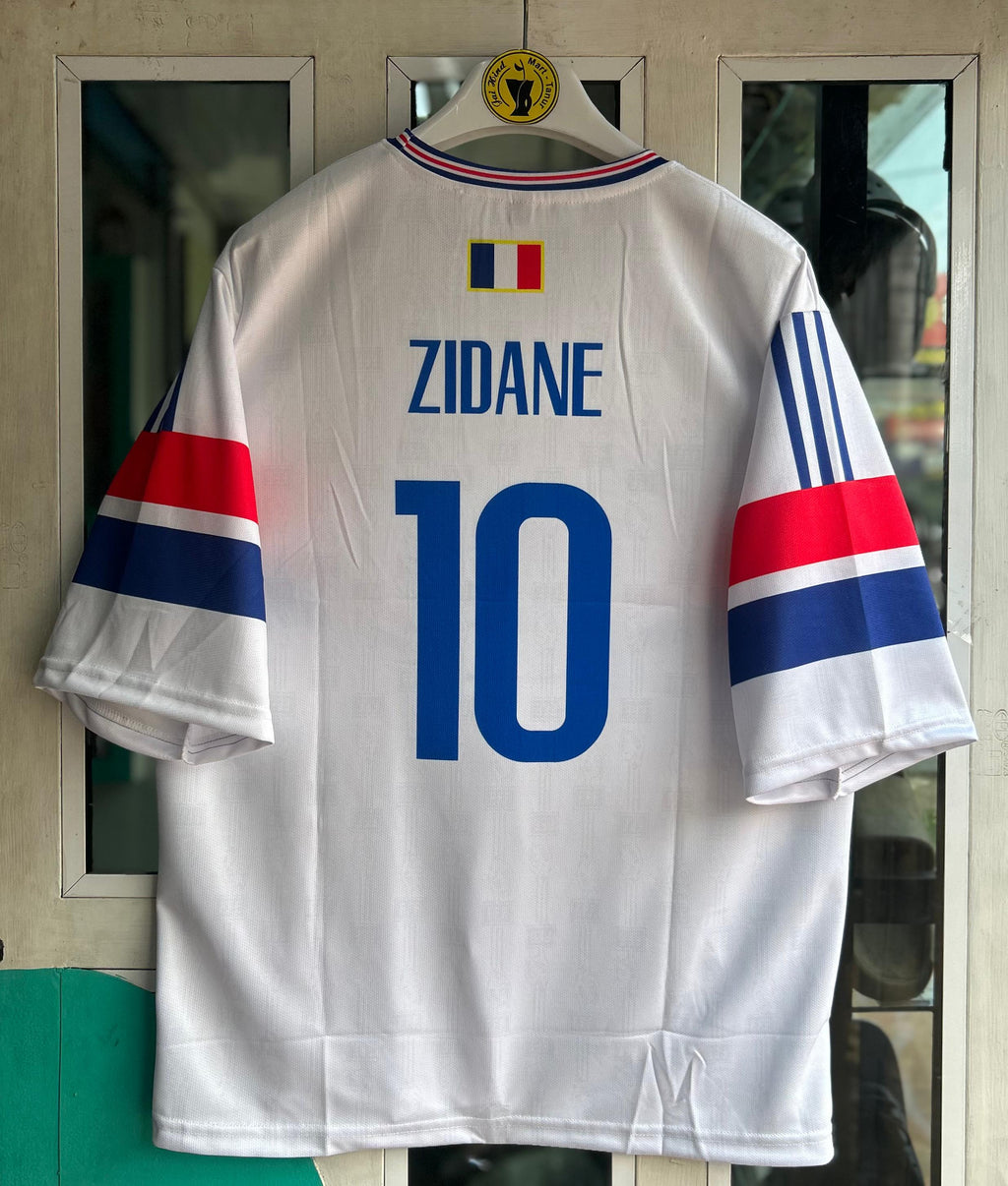 France 1996–97 Away Kit – Zidane Fivesleeve Embroidered Roundneck T-Shirt