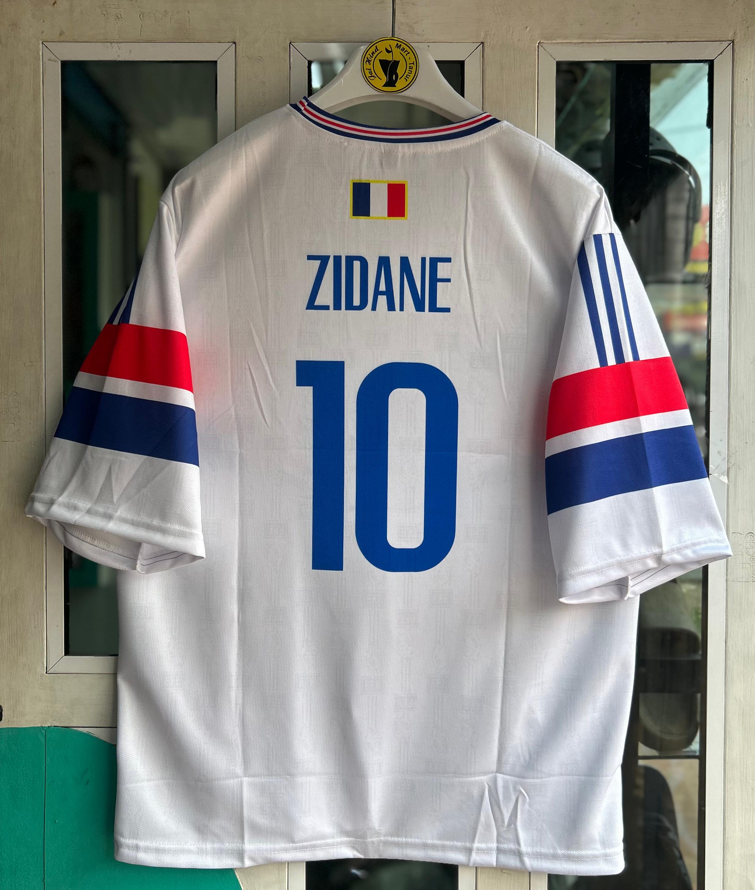 France 1996–97 Away Kit – Zidane Fivesleeve Embroidered Roundneck T-Shirt
