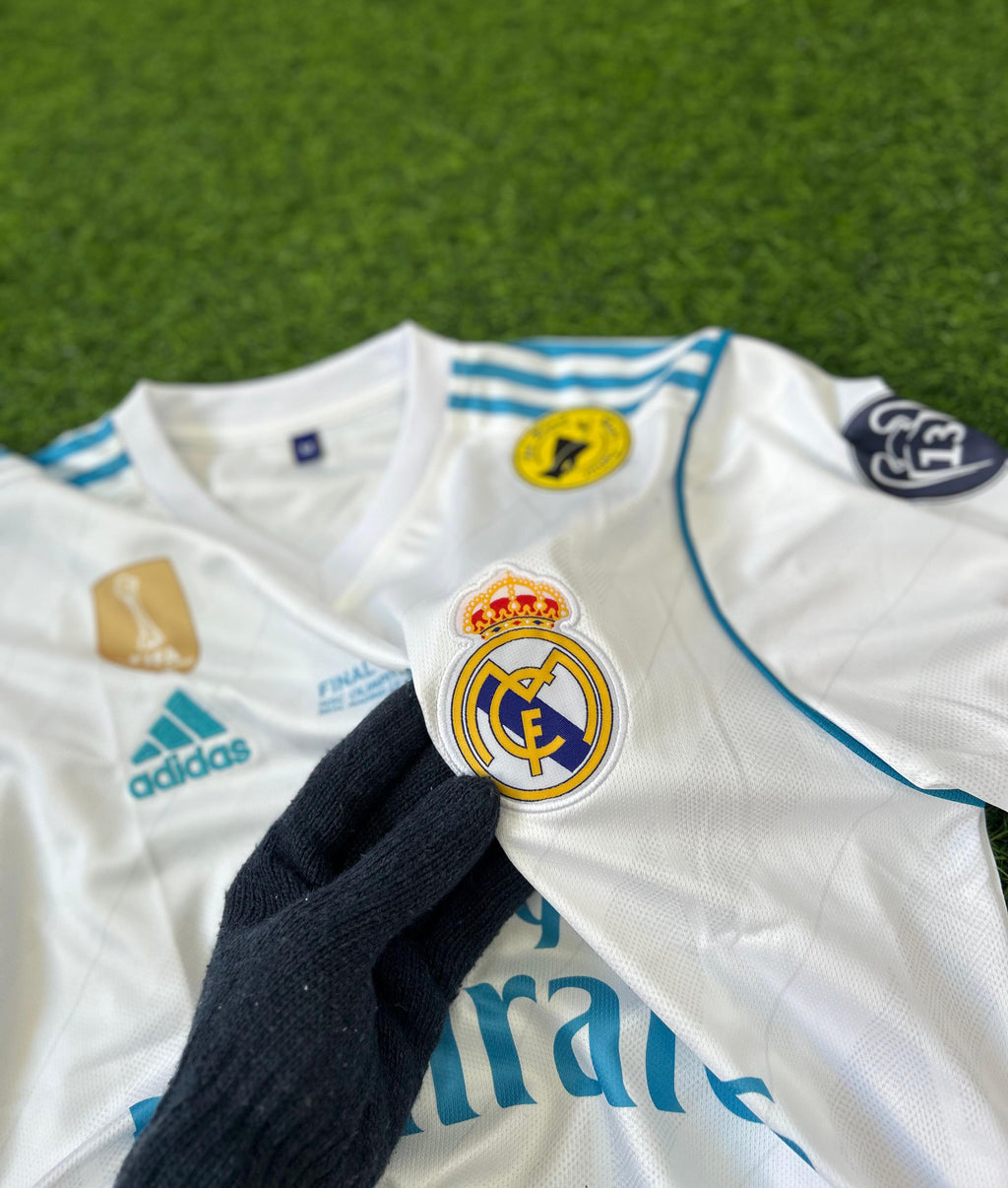 REAL MADRID 2017-18 SEASON HOME KIT. FULLSLEEVE EMBROIDERY