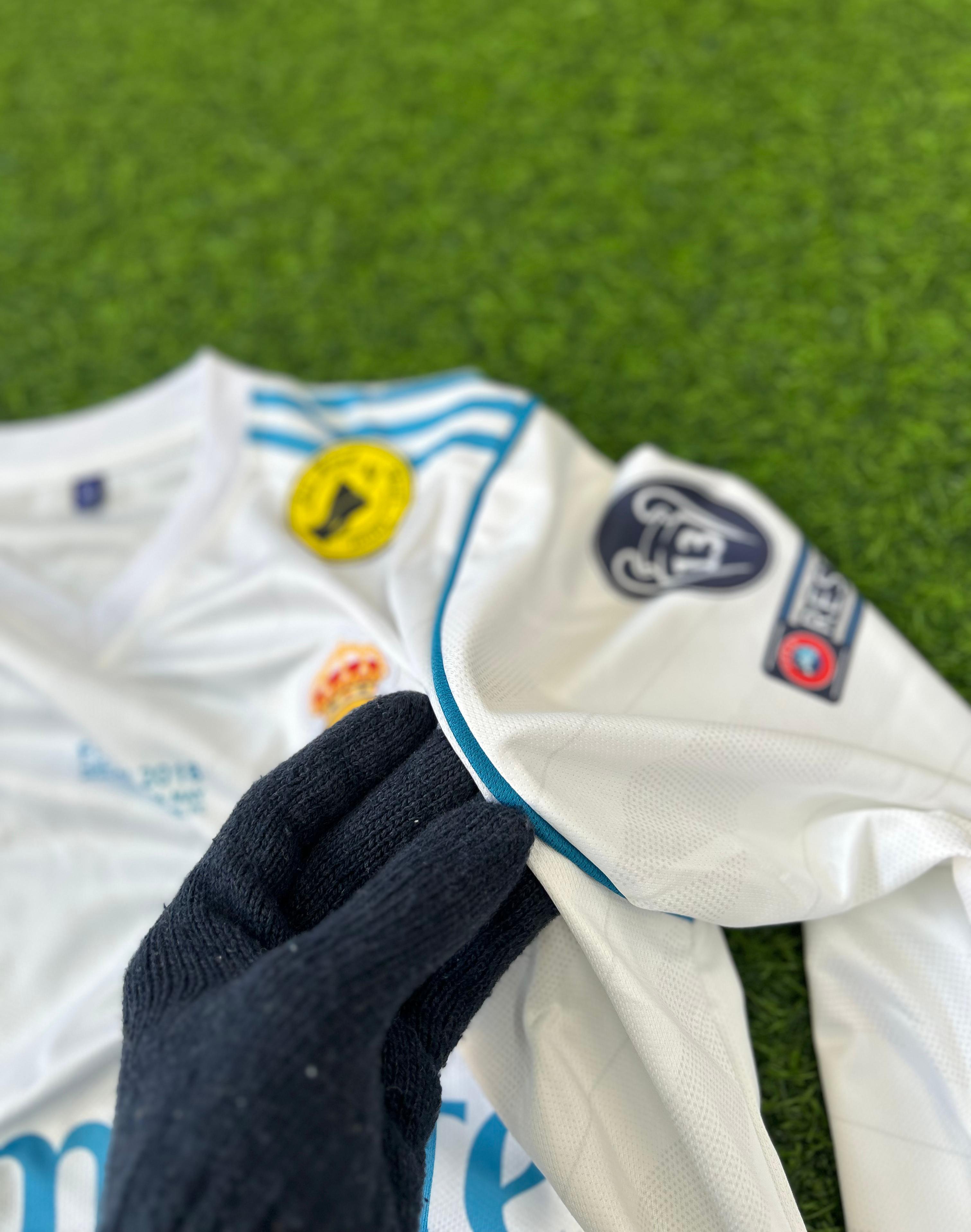 REAL MADRID 2017-18 SEASON HOME KIT. FULLSLEEVE EMBROIDERY
