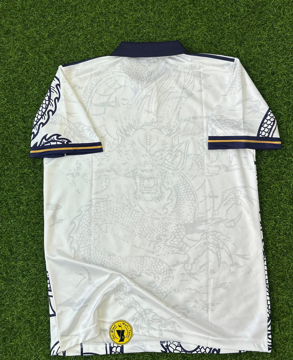 REAL MADRID – SPECIAL EDITION WHITE DRAGON Retro Polo T-Shirt (Half Sleeve, Embroidered)