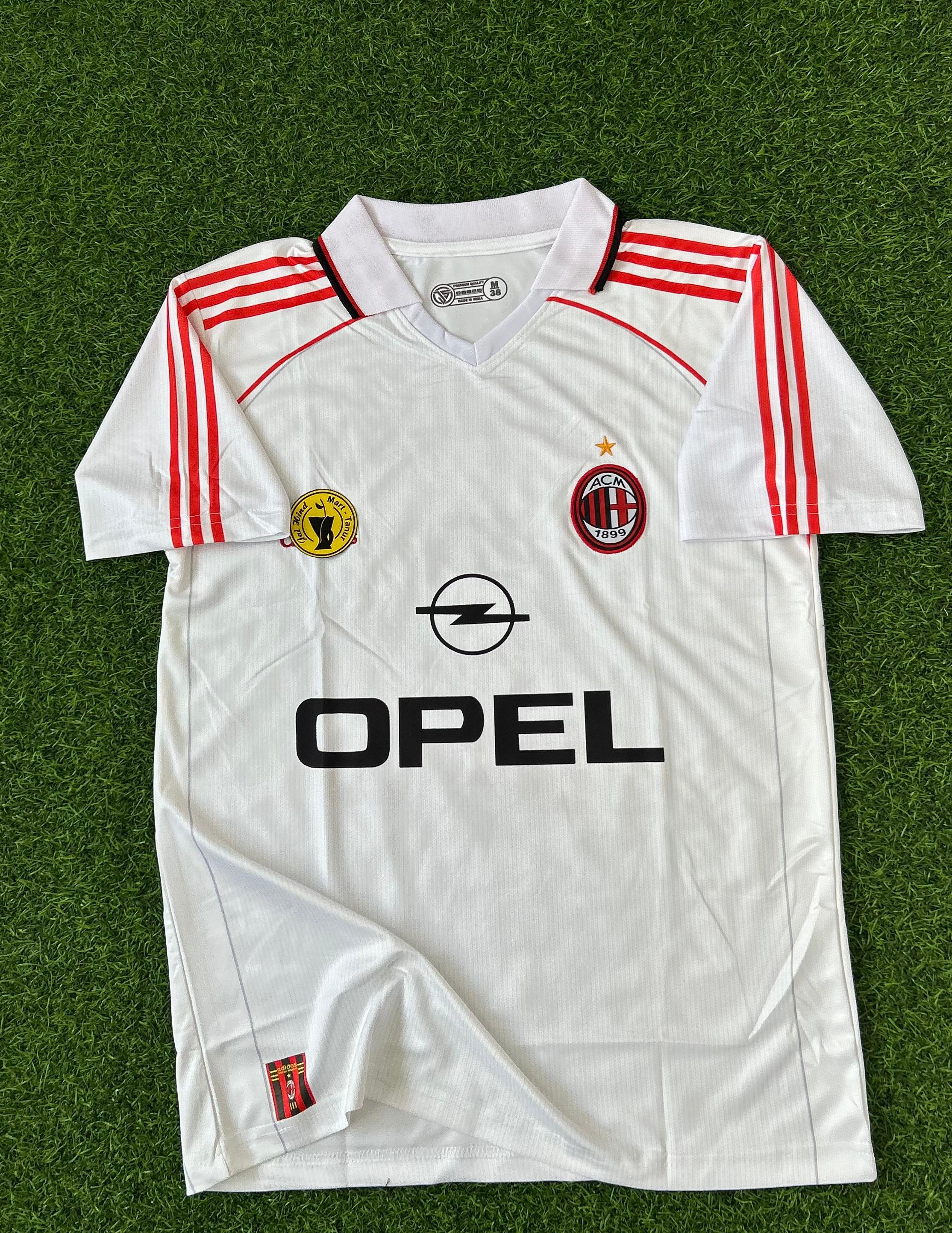 AC MILAN 1999–2000 AWAY KIT  Paolo Maldini Edition  Half-Sleeve Polo T-Shirt (Embroidered)