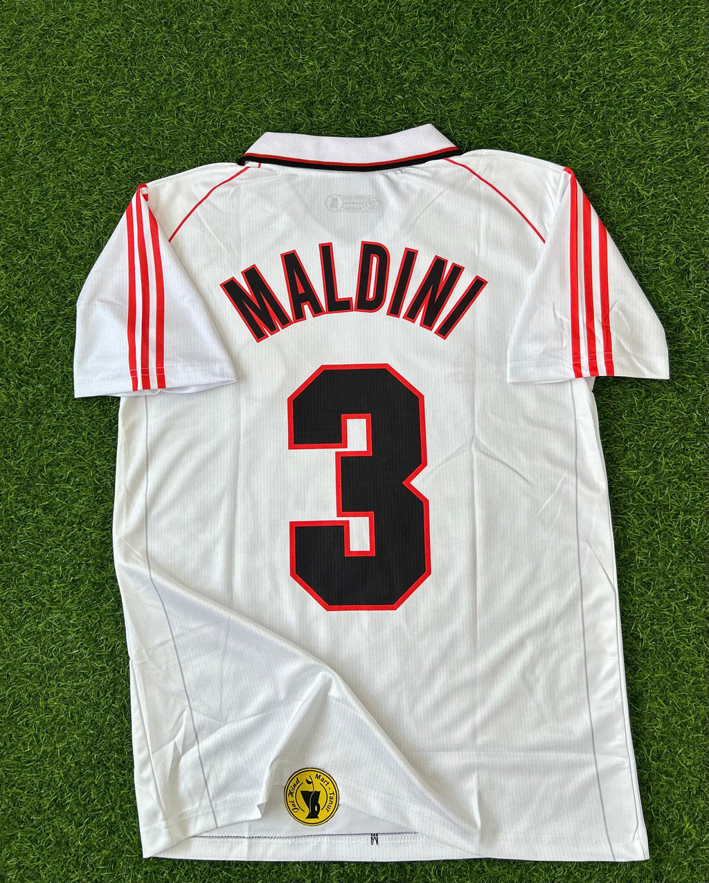 AC MILAN 1999–2000 AWAY KIT  Paolo Maldini Edition  Half-Sleeve Polo T-Shirt (Embroidered)