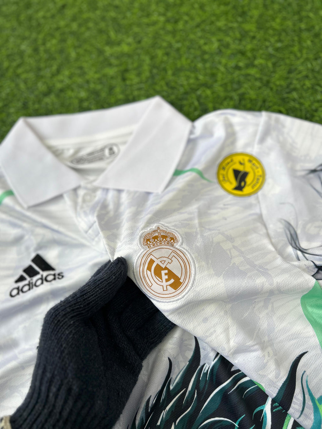 REAL MADRID SPECIAL EDITION  White Dragon 2025–26 Jersey  Half-Sleeve Polo T-Shirt (Embroidered)