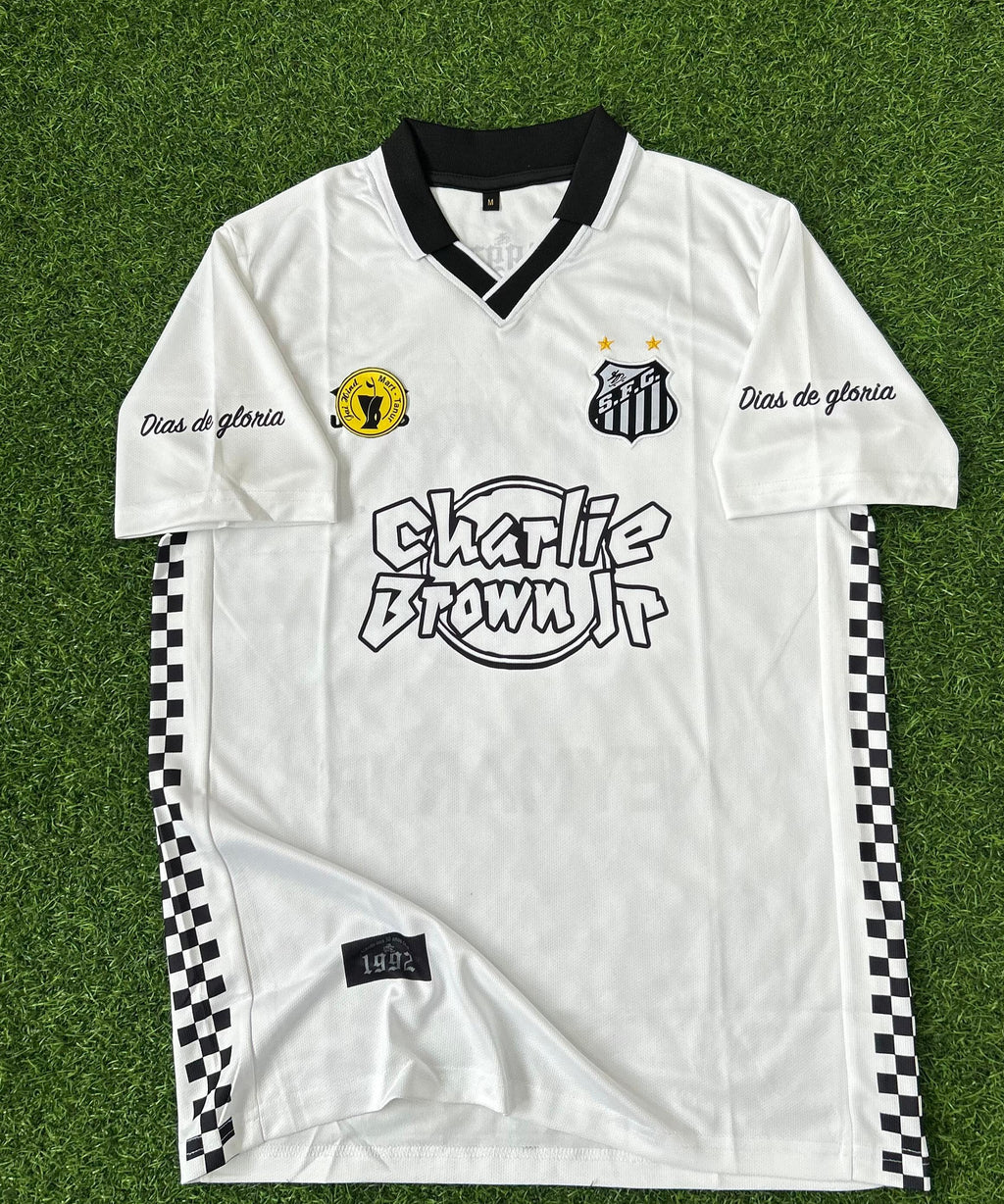 SANTOS FC × CHARLIE BROWN JR“Marginal Alado” Special Edition Kit Neymar Jr Edition  Half-Sleeve Polo T-Shirt (Embroidered)