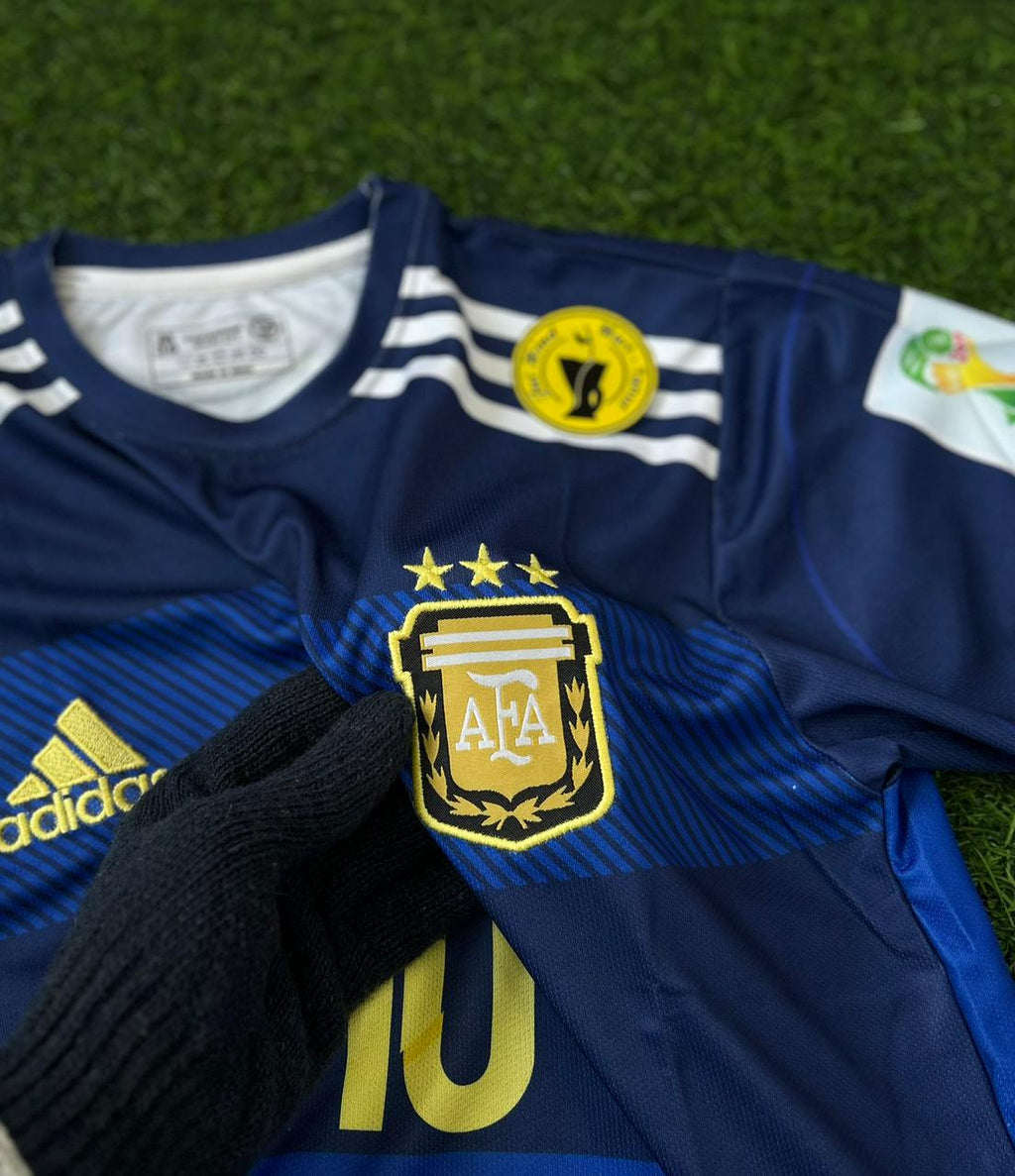ARGENTINA 2014 WORLD CUP AWAY MESSI HALFSLEEVE EMBROILEDERY