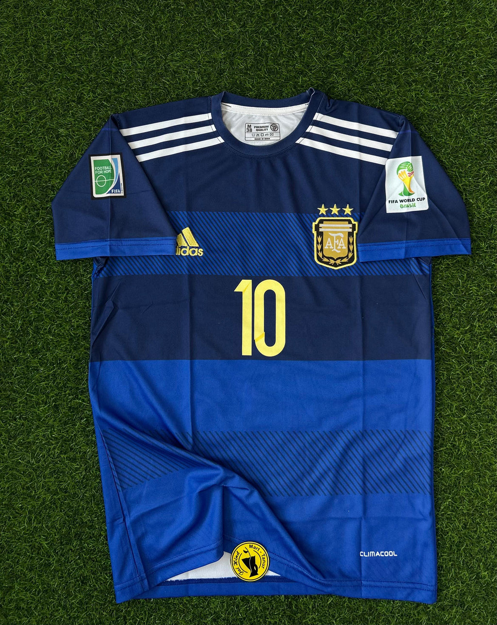 ARGENTINA 2014 WORLD CUP AWAY MESSI HALFSLEEVE EMBROILEDERY