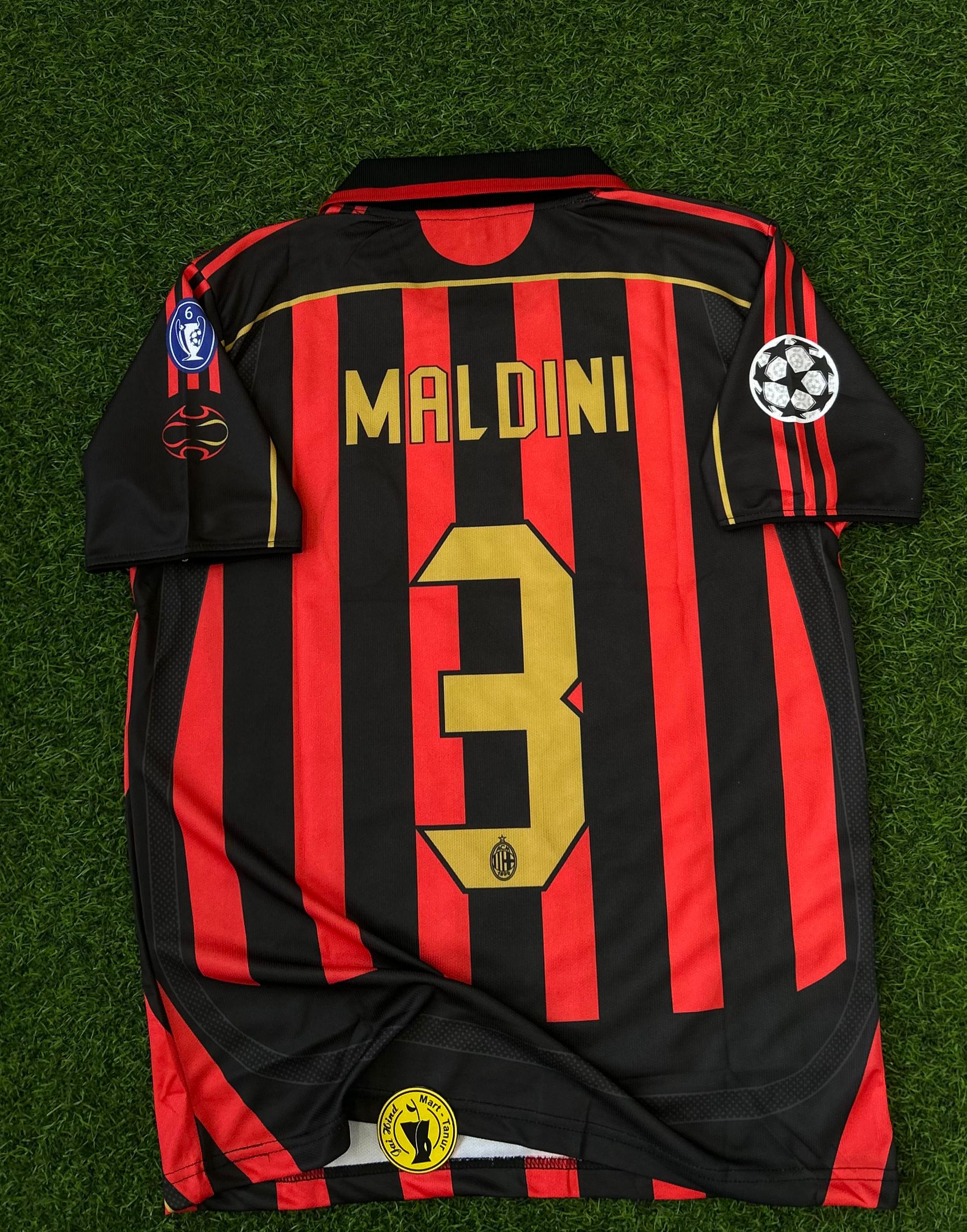 AC MILAN 2006–07 HOME KIT  MALDINI Edition  Half-Sleeve Polo T-Shirt (Embroidered)