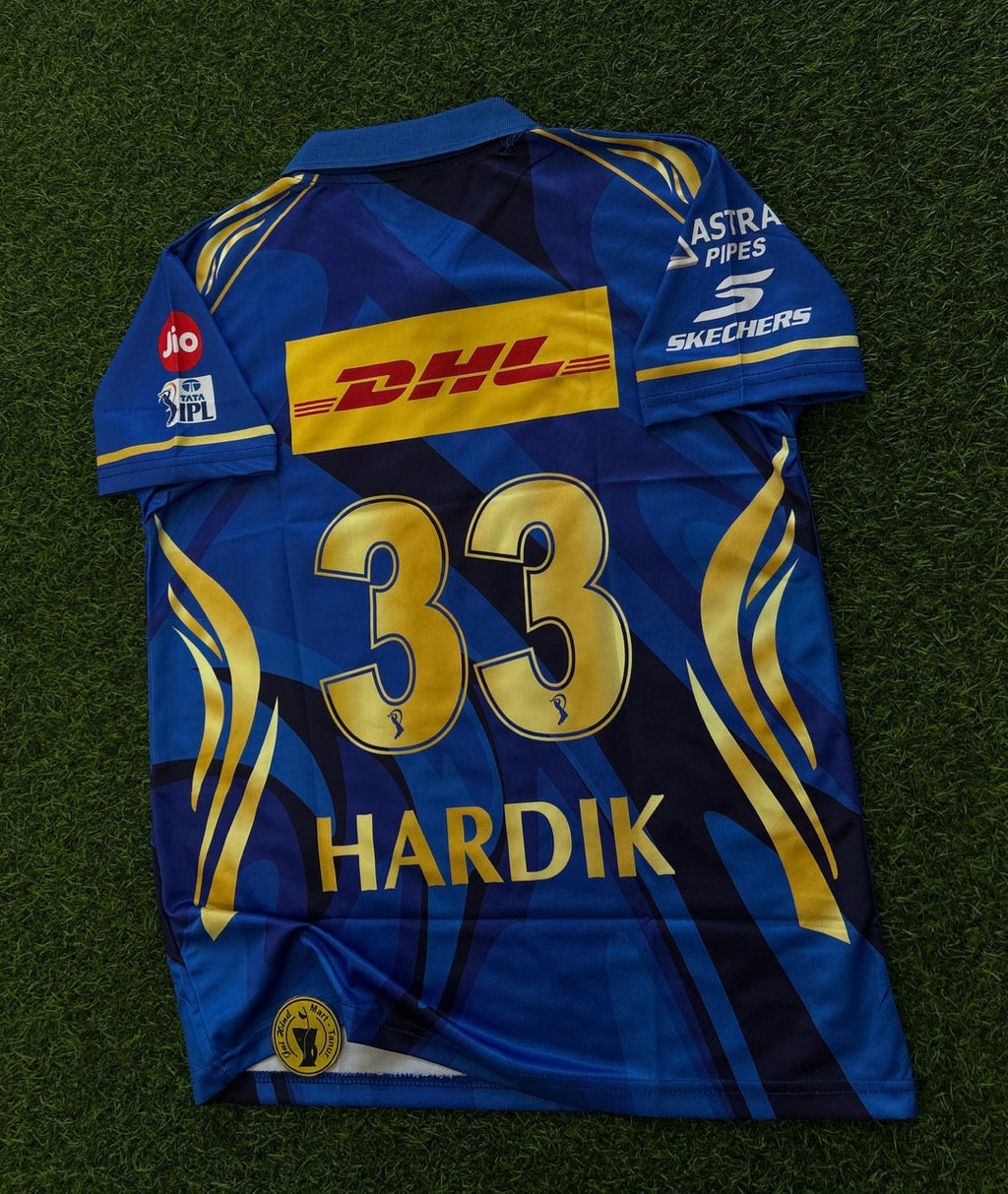 Mumbai Indians IPL Kit Hardik Cricket Jersey – Half Sleeve Polo Sublimation with Zip