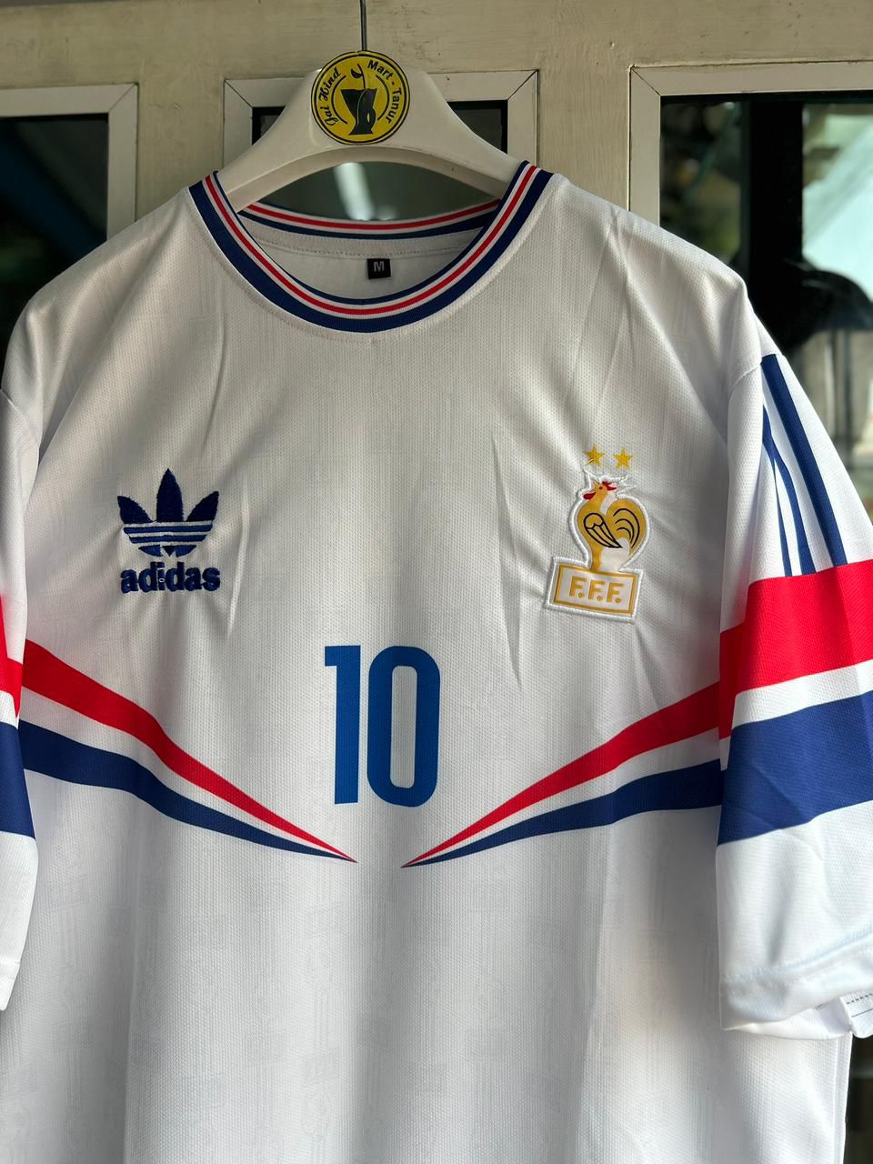 France 1996–97 Away Kit – Zidane Fivesleeve Embroidered Roundneck T-Shirt