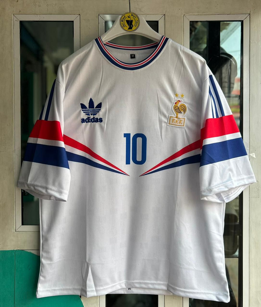 France 1996–97 Away Kit – Zidane Fivesleeve Embroidered Roundneck T-Shirt