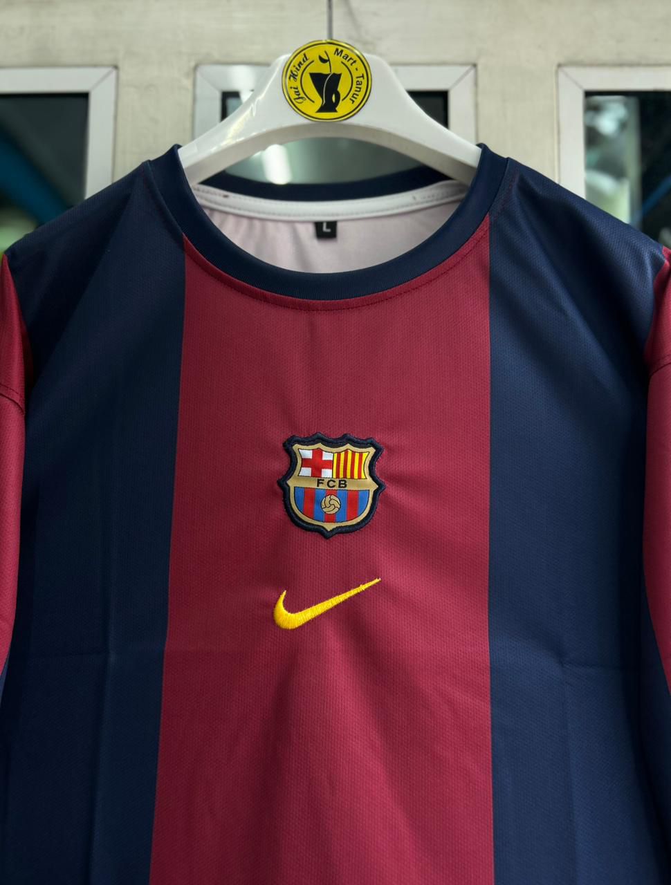 FC Barcelona 1998/99 Home Football Jersey – Ronaldinho Fivesleeve Embroidered Roundneck T-Shirt